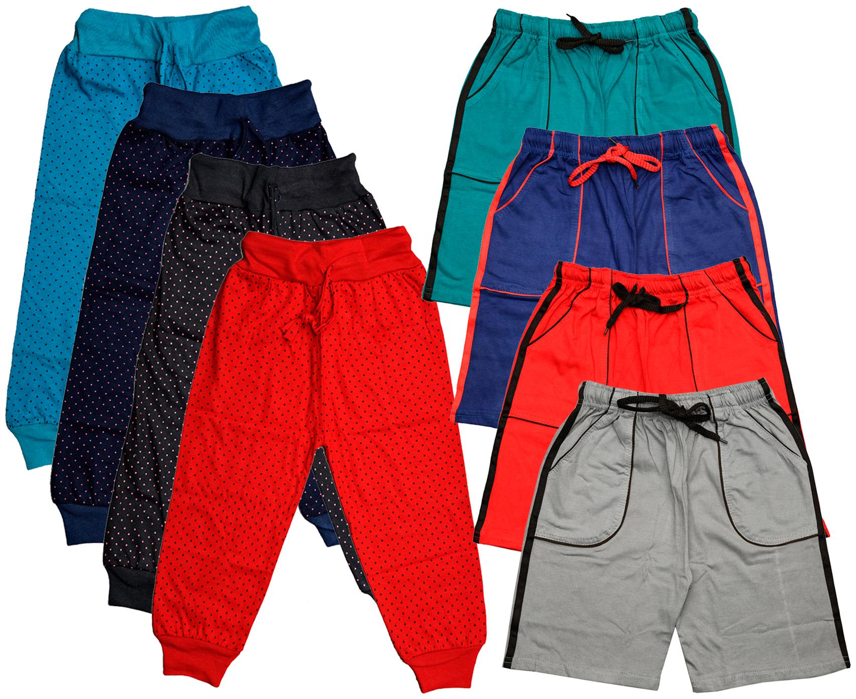 

KAVYA Boys Cotton Solid Capri and Shorts Bermuda (Pack of 8)(Multi)