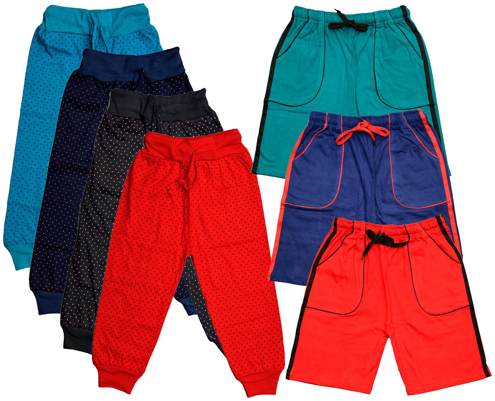 

KAVYA Boys Cotton Solid Capri and Shorts Bermuda (Pack of 7)(Multi)