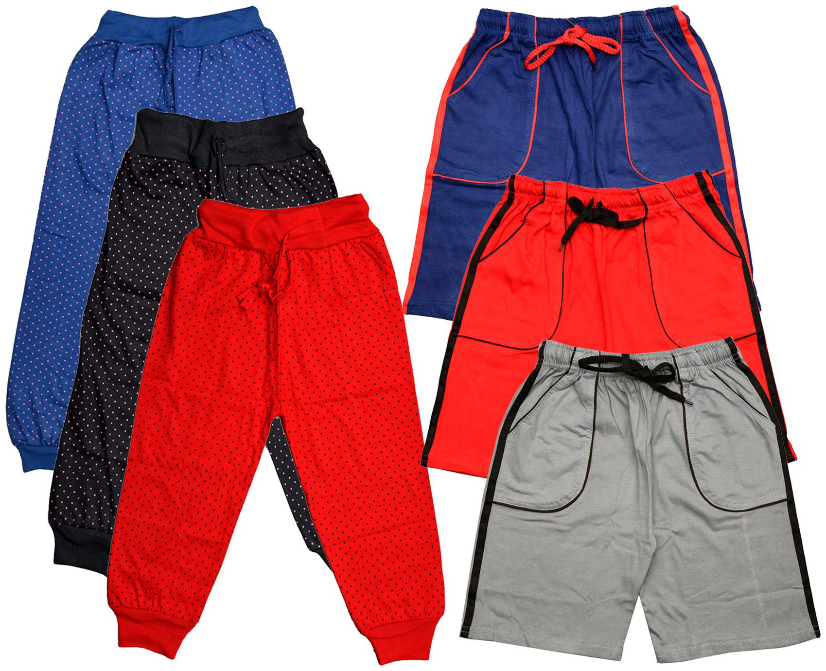 

KAVYA Boys Cotton Solid Capri and Shorts Bermuda (Pack of 6)(Multi)