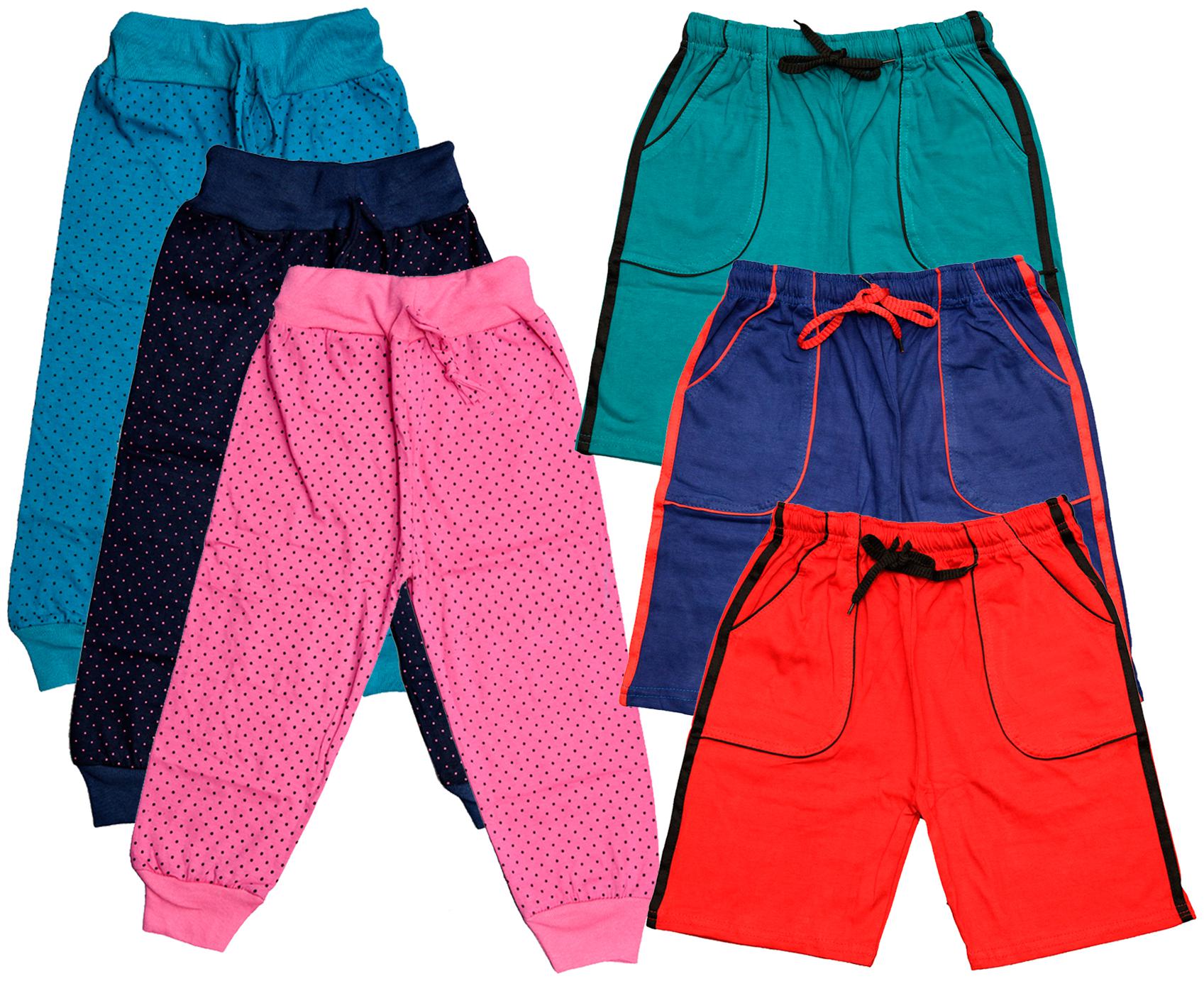 

KAVYA Boys Cotton Solid Capri and Shorts Bermuda (Pack of 6)(Multi)