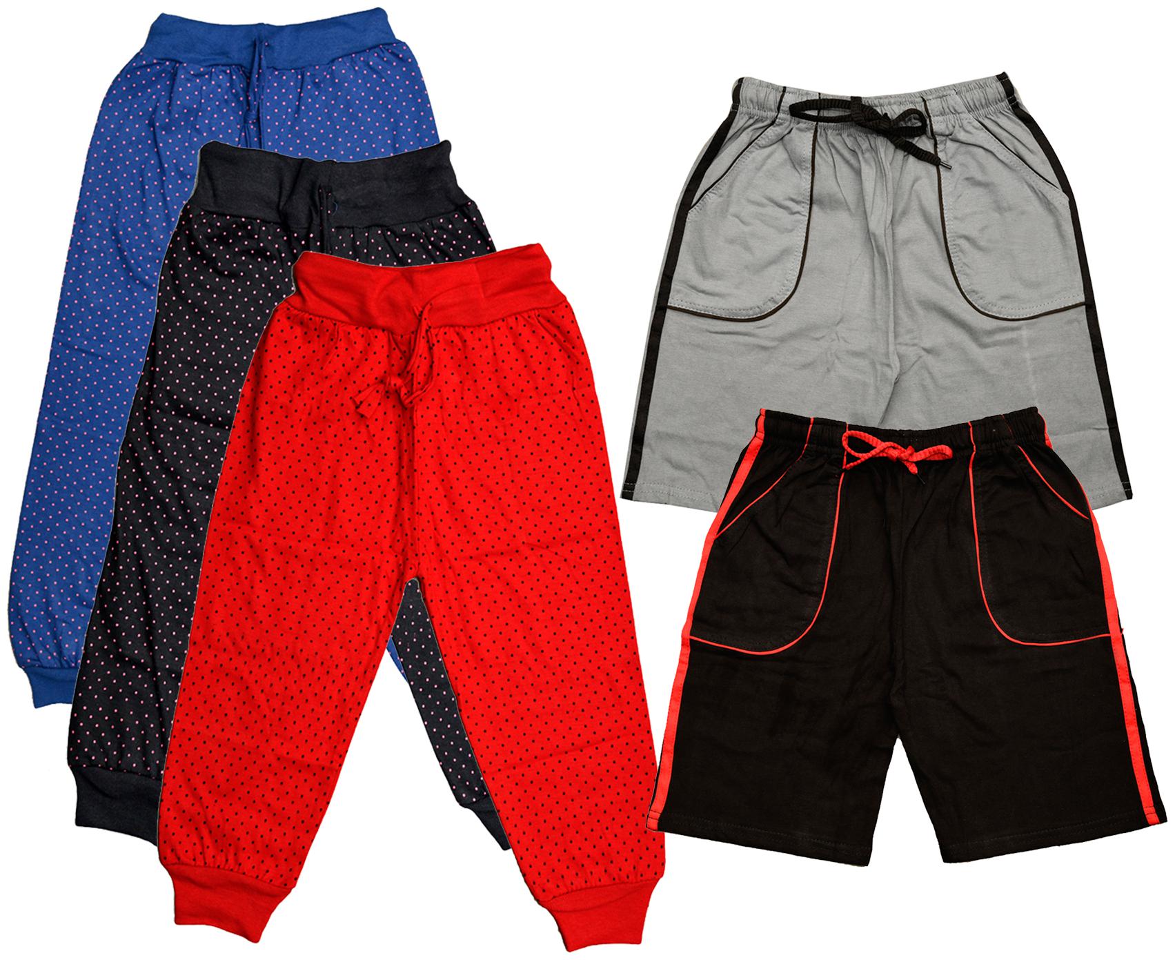 

KAVYA Boys Cotton Solid Capri and Shorts Bermuda (Pack of 5)(Multi)