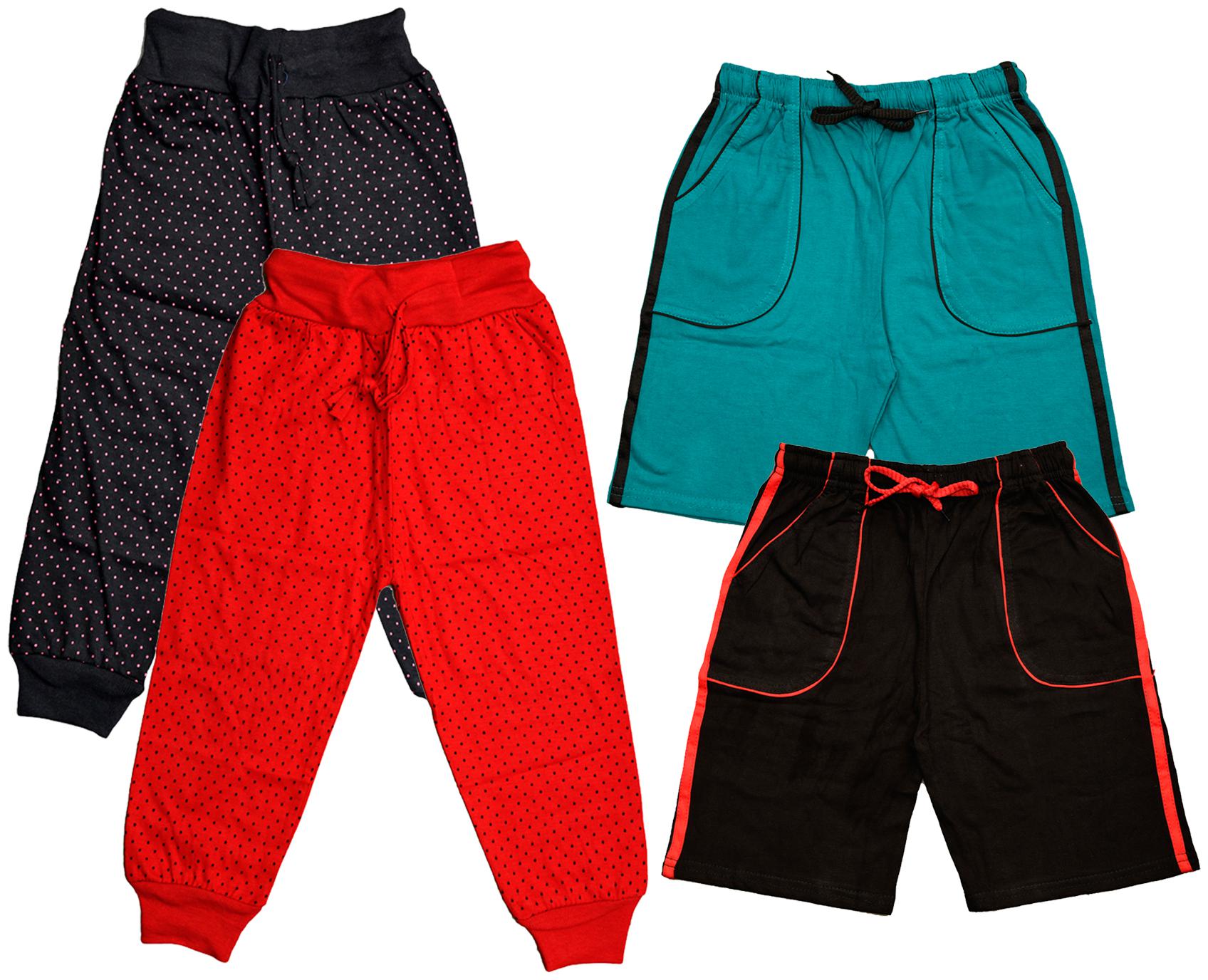 

KAVYA Boys Cotton Solid Capri and Shorts Bermuda (Pack of 4)(Multi)