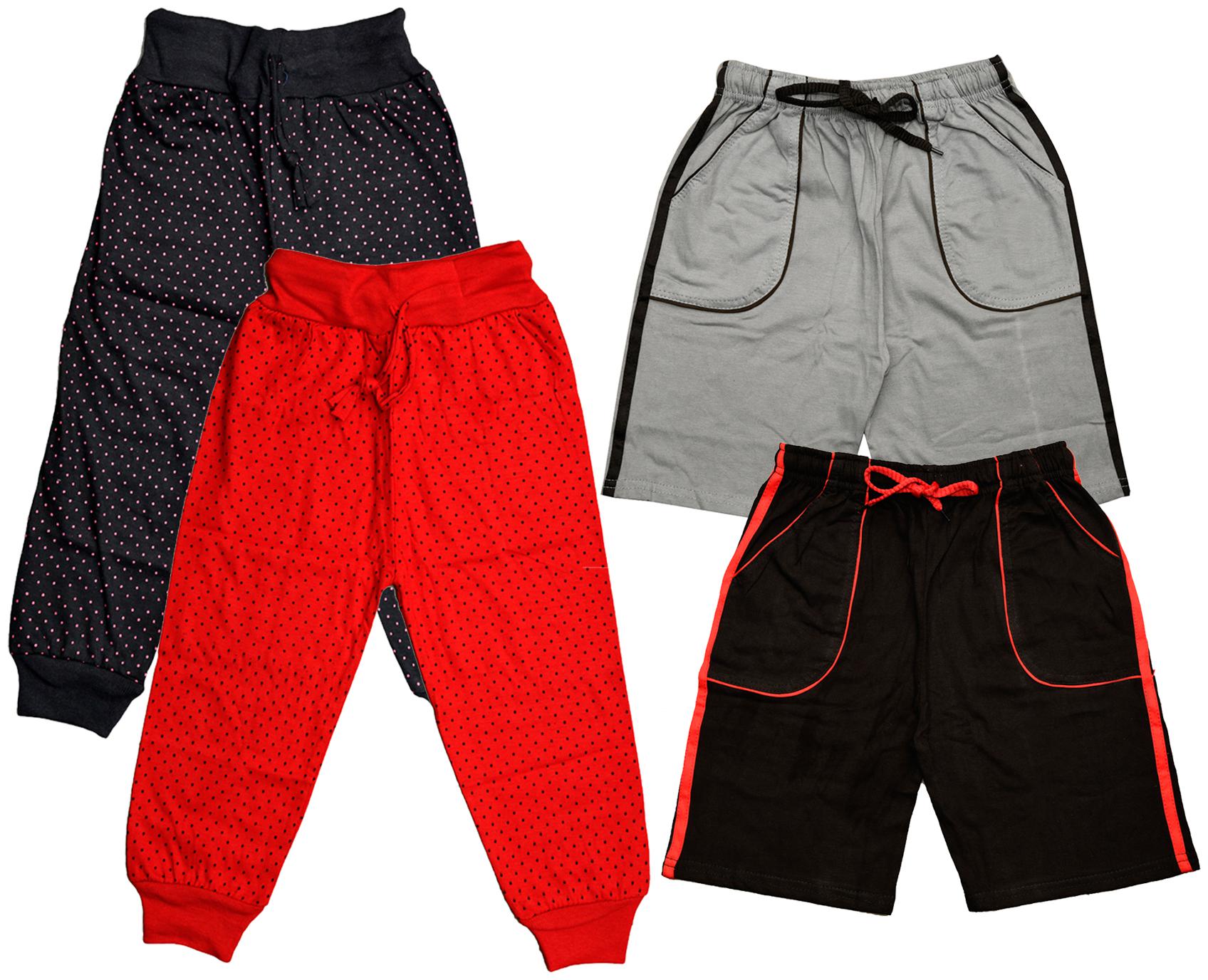 

KAVYA Boys Cotton Solid Capri and Shorts Bermuda (Pack of 4)(Multi)