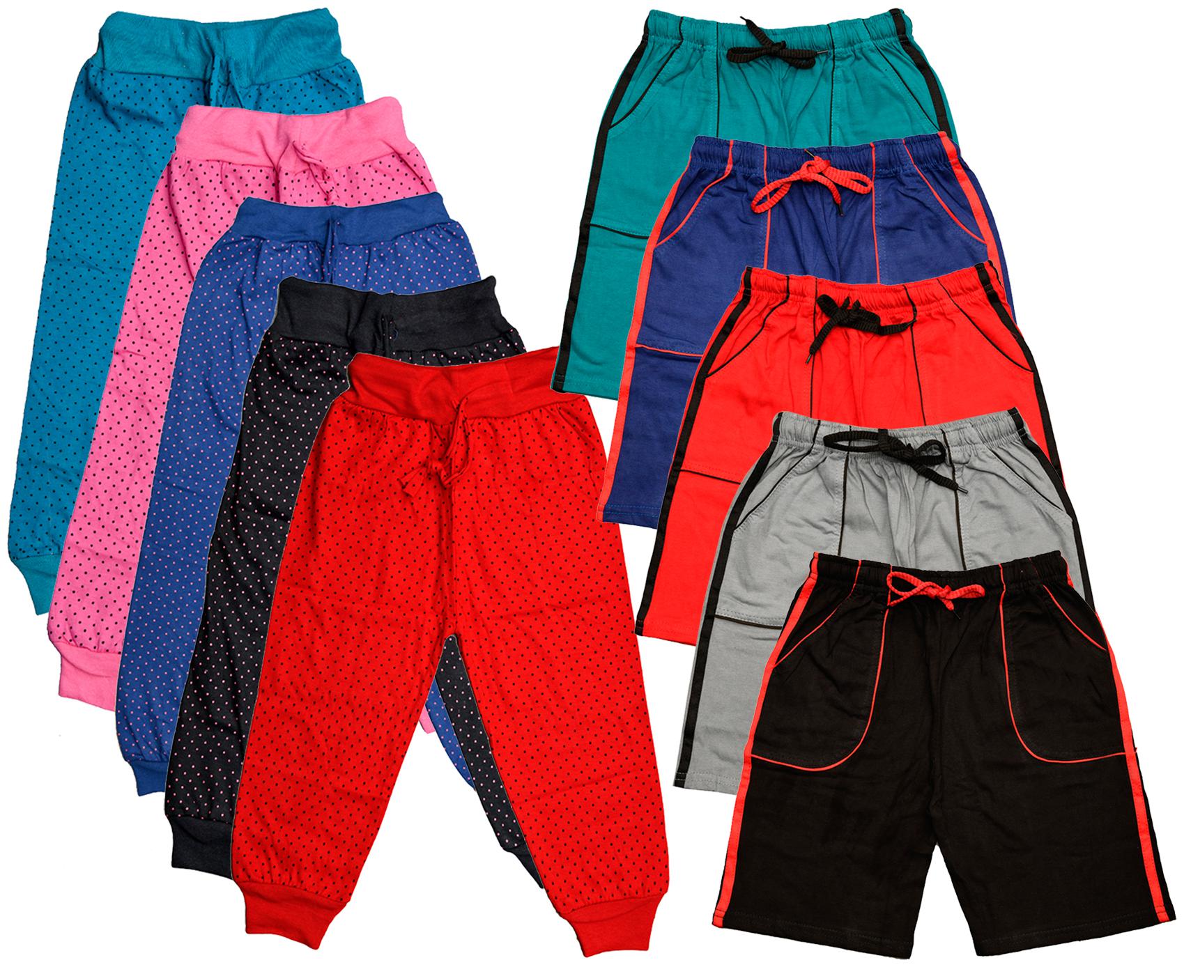 

KAVYA Boys Cotton Solid Capri and Shorts Bermuda (Pack of 10)(Multi)