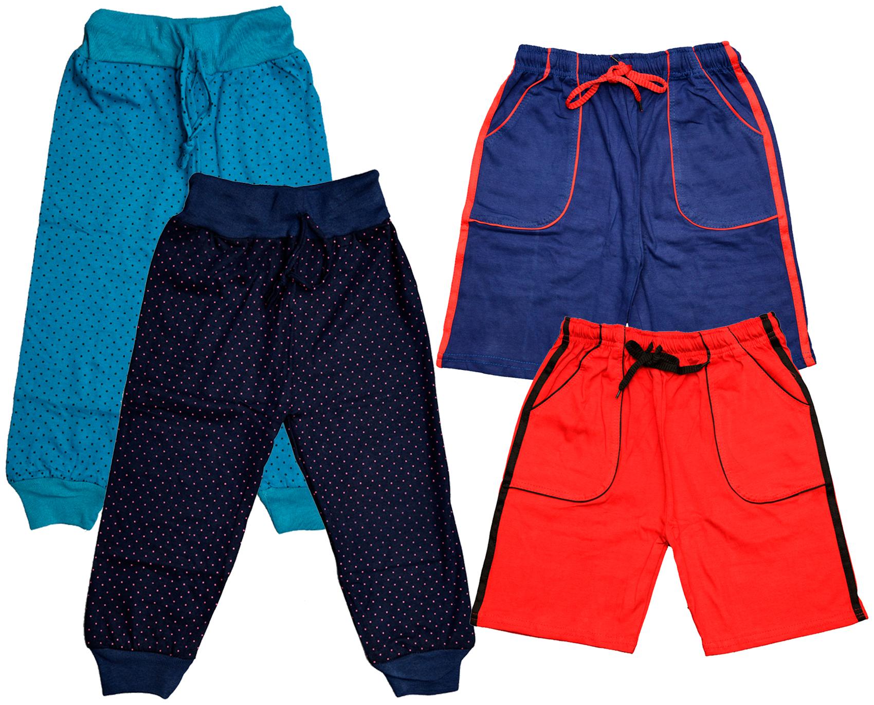 

KAVYA Boys Cotton Solid Capri and Shorts Bermuda (Pack of 4)(Multi)