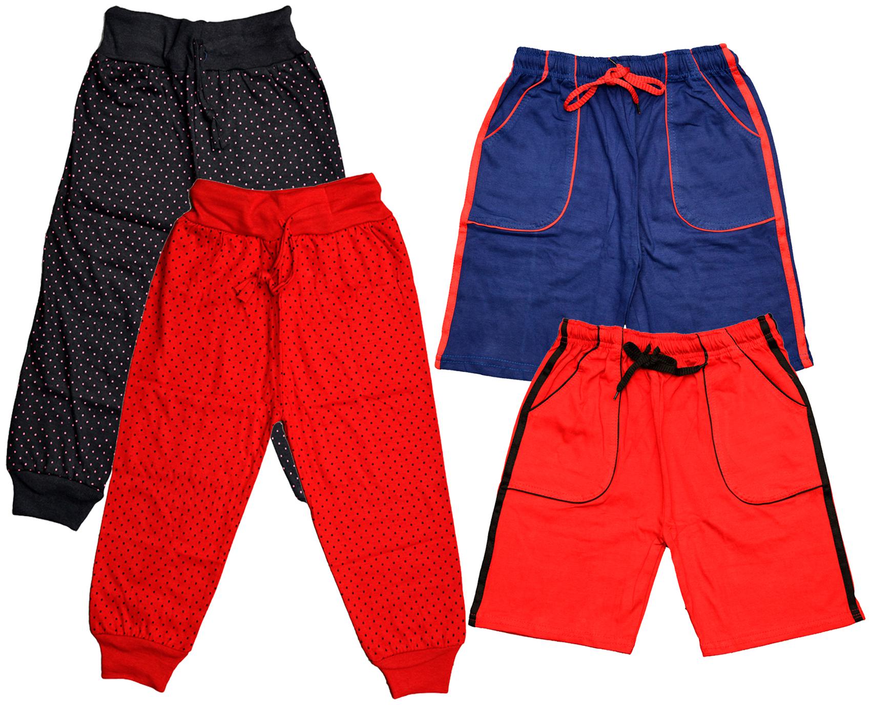 

KAVYA Boys Cotton Solid Capri and Shorts Bermuda (Pack of 4)(Multi)