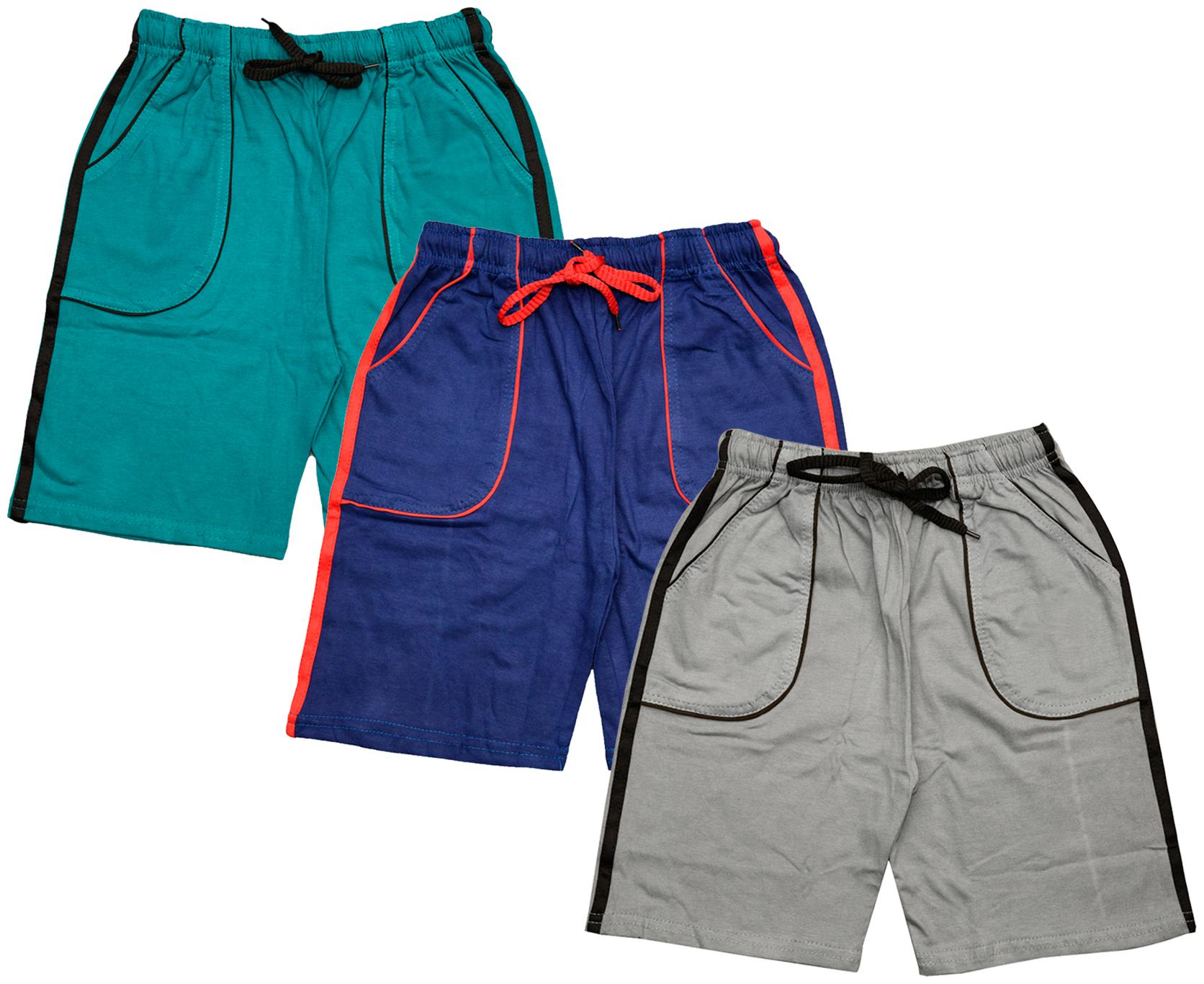 

KAVYA Boys Cotton Solid Shorts Bermuda (Pack of 3) (Multi)