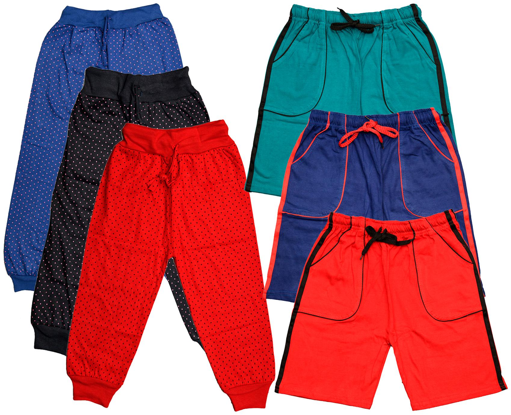 

KAVYA Boys Cotton Solid Capri and Shorts Bermuda (Pack of 6)(Multi)