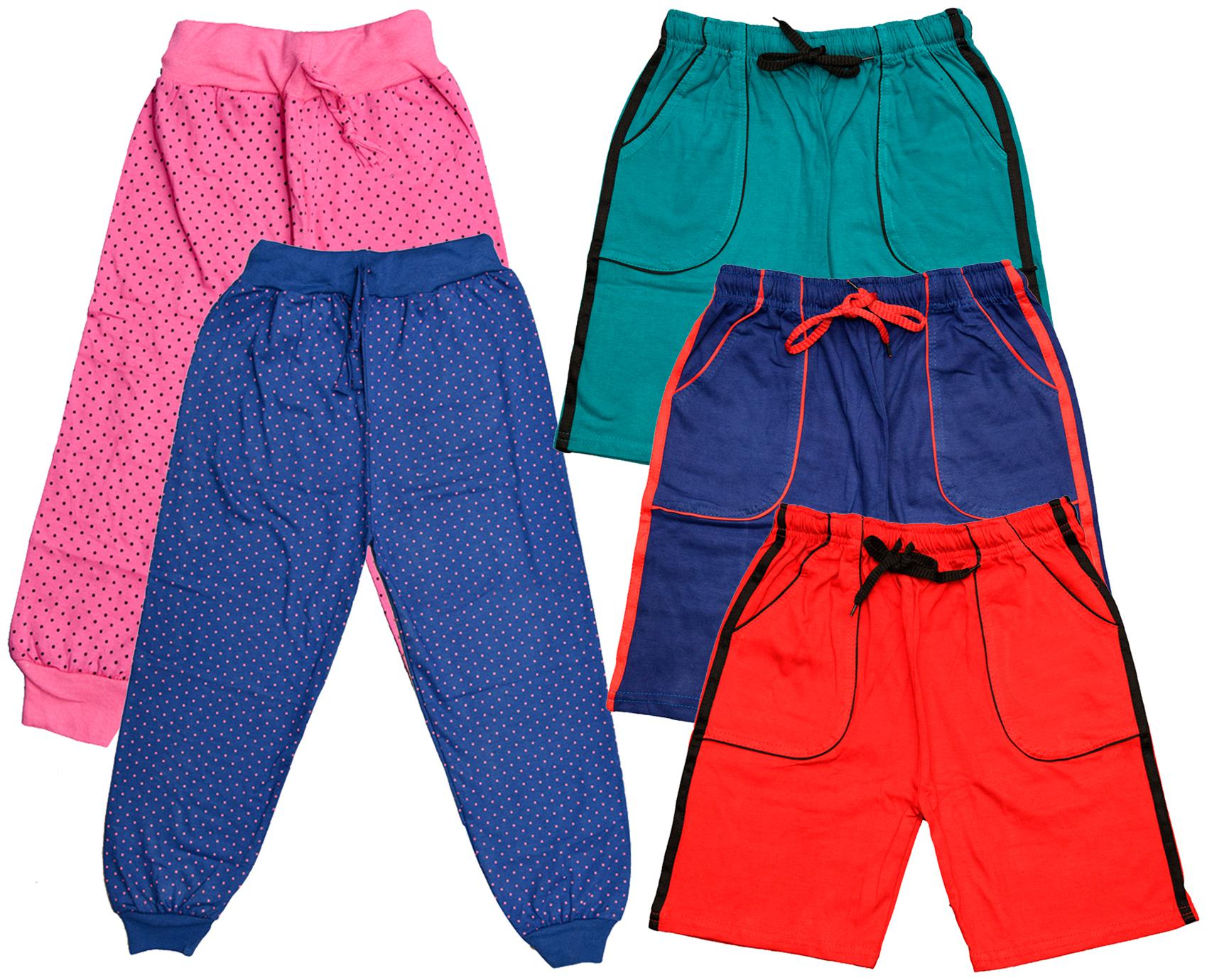 

KAVYA Boys Cotton Solid Capri and Shorts Bermuda (Pack of 5)(Multi)