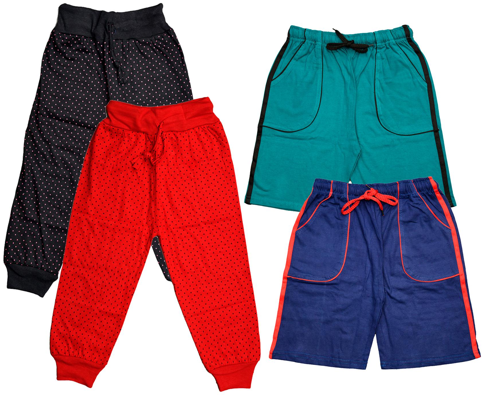 

KAVYA Boys Cotton Solid Capri and Shorts Bermuda (Pack of 4)(Multi)