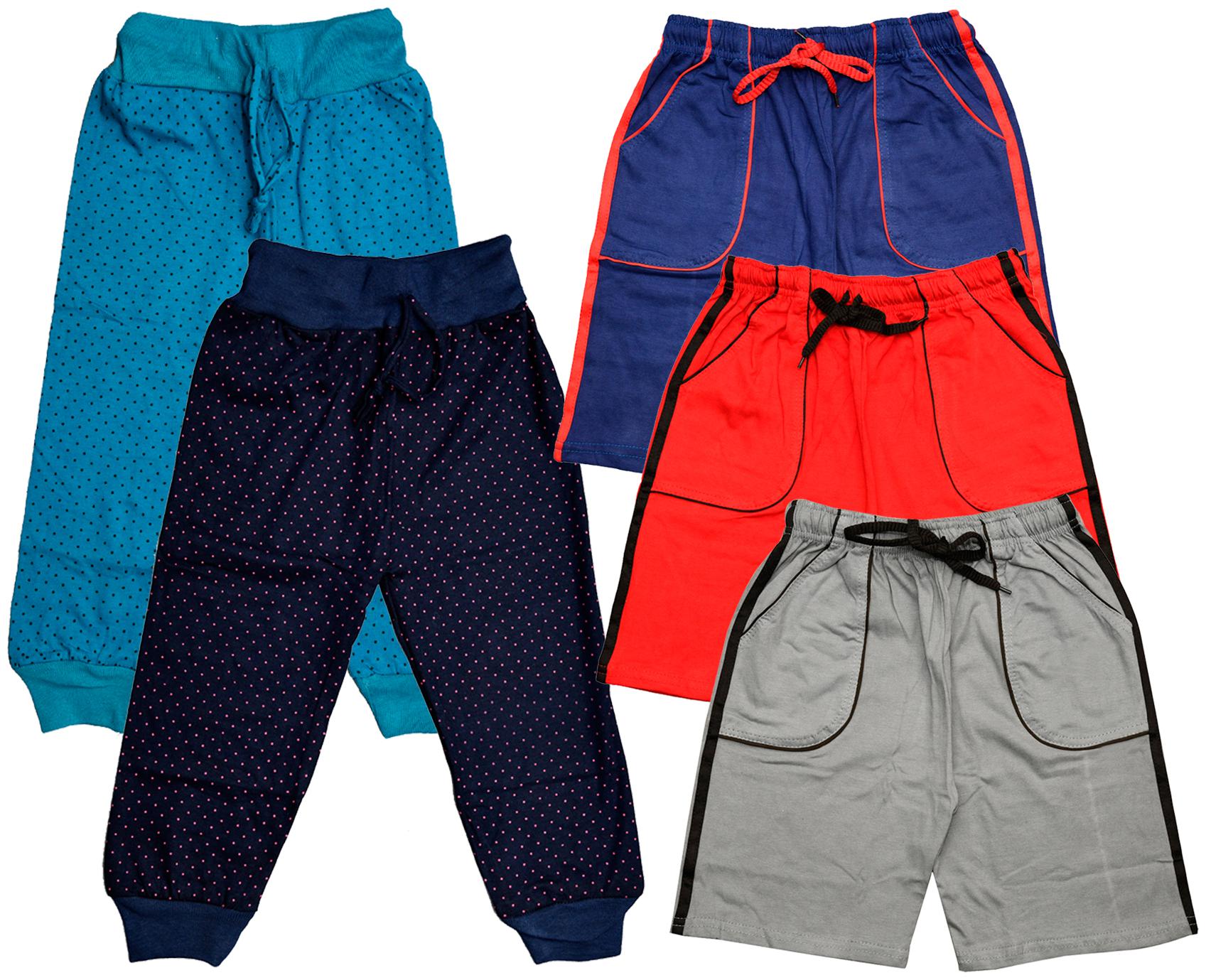 

KAVYA Boys Cotton Solid Capri and Shorts Bermuda (Pack of 5)(Multi)