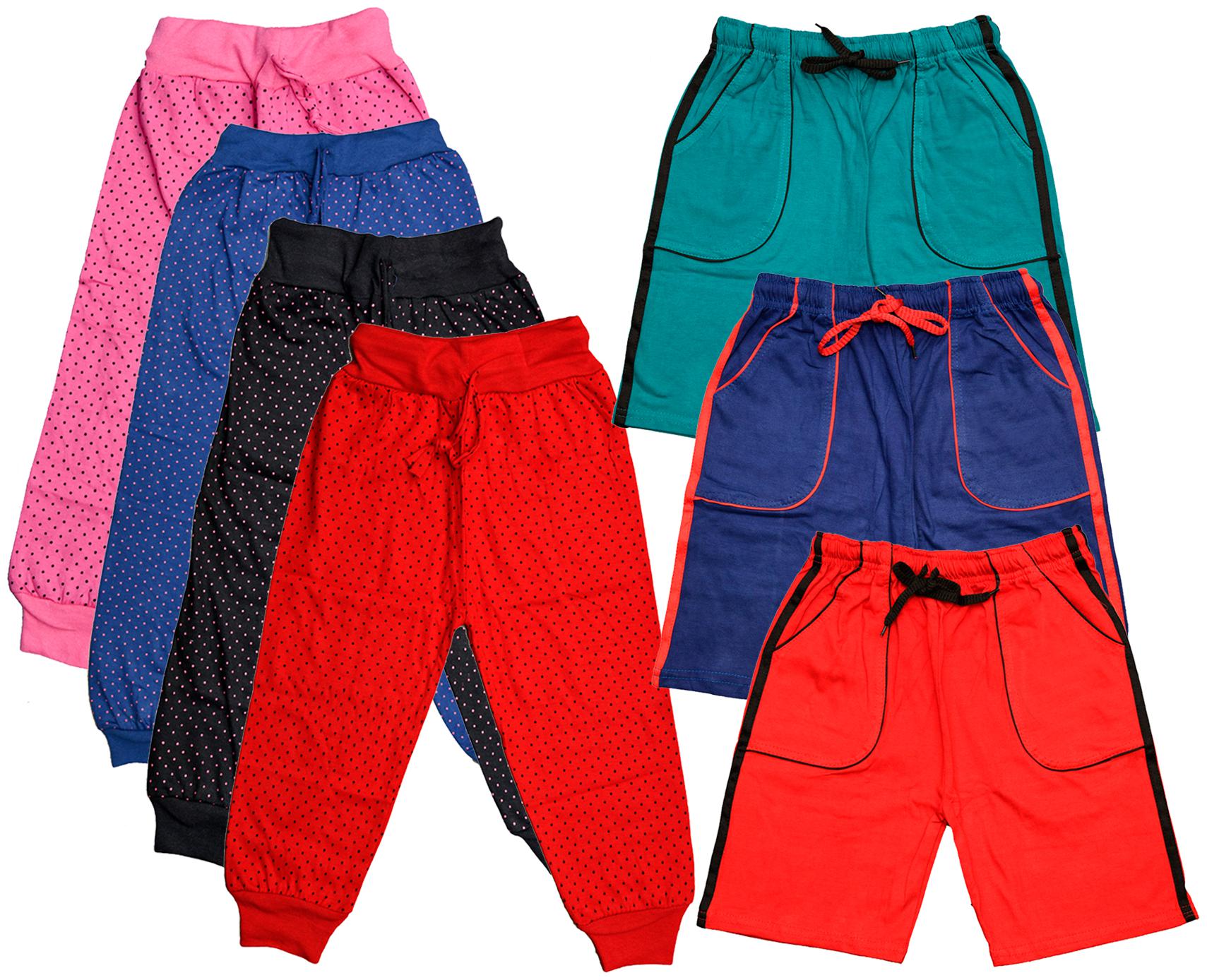 

KAVYA Boys Cotton Solid Capri and Shorts Bermuda (Pack of 7)(Multi)