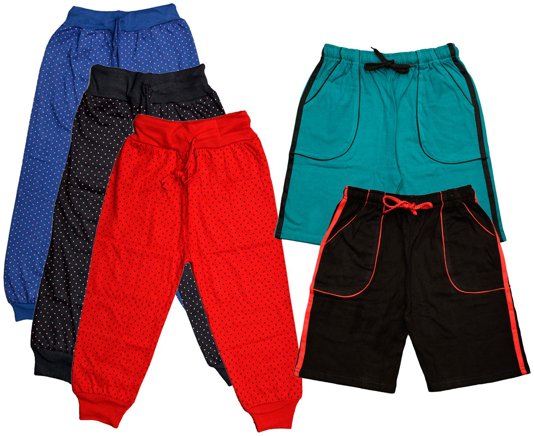 

KAVYA Boys Cotton Solid Capri and Shorts Bermuda (Pack of 5)(Multi)