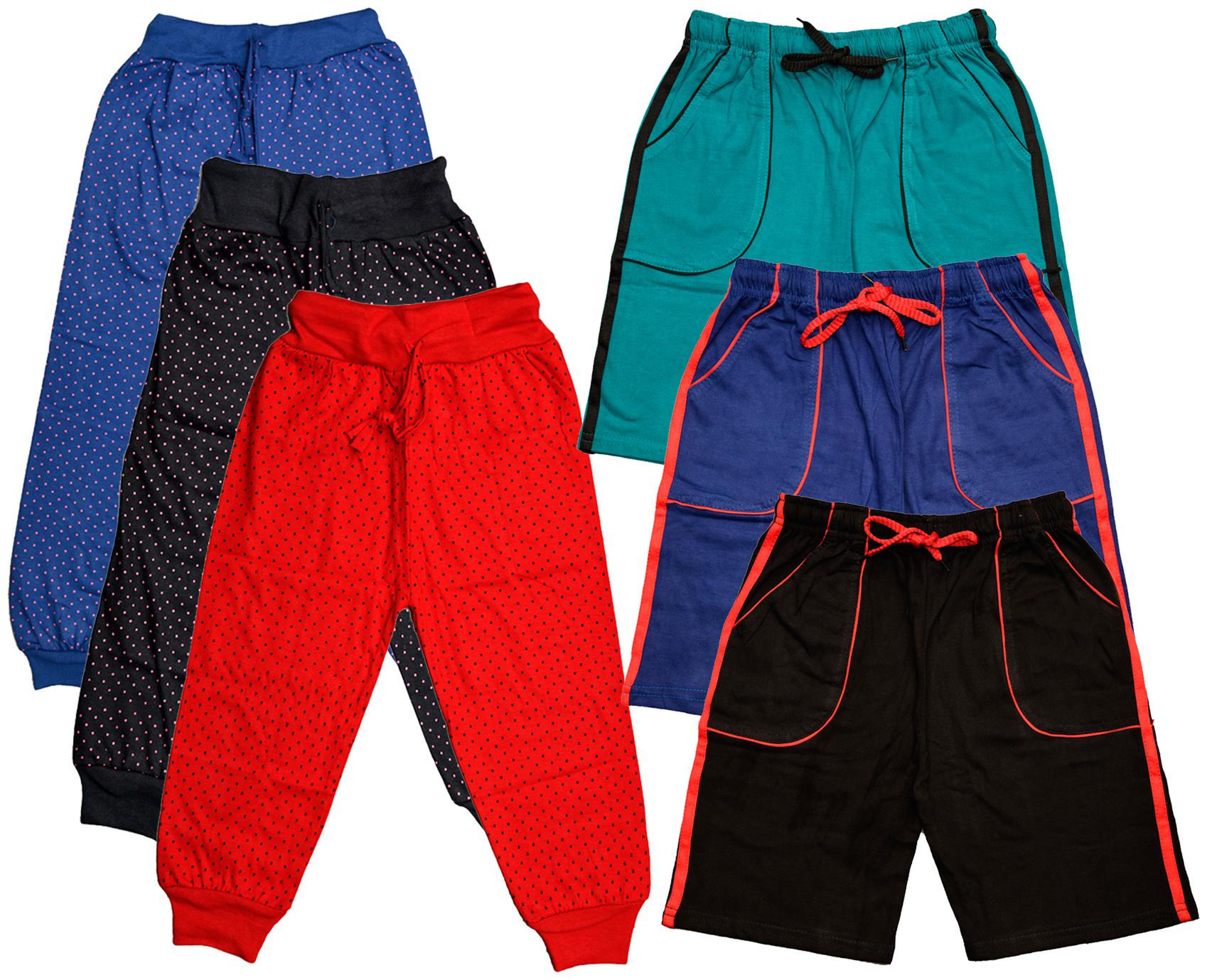 

KAVYA Boys Cotton Solid Capri and Shorts Bermuda (Pack of 6)(Multi)