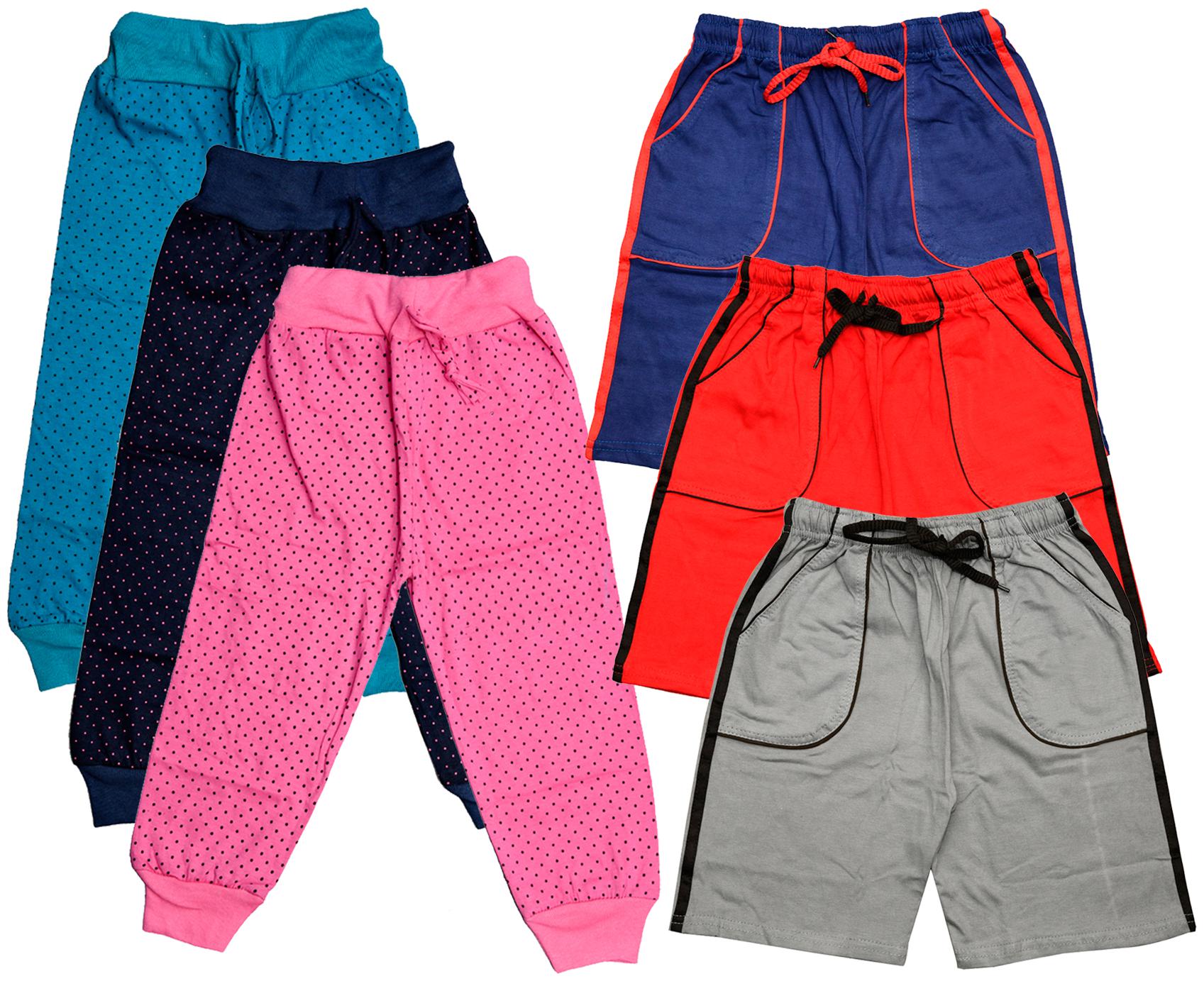 

KAVYA Boys Cotton Solid Capri and Shorts Bermuda (Pack of 6)(Multi)