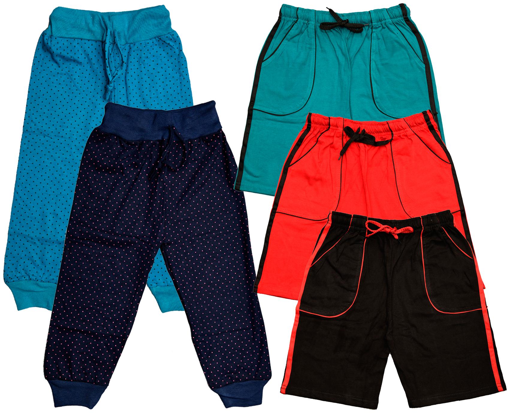 

KAVYA Boys Cotton Solid Capri and Shorts Bermuda (Pack of 5)(Multi)