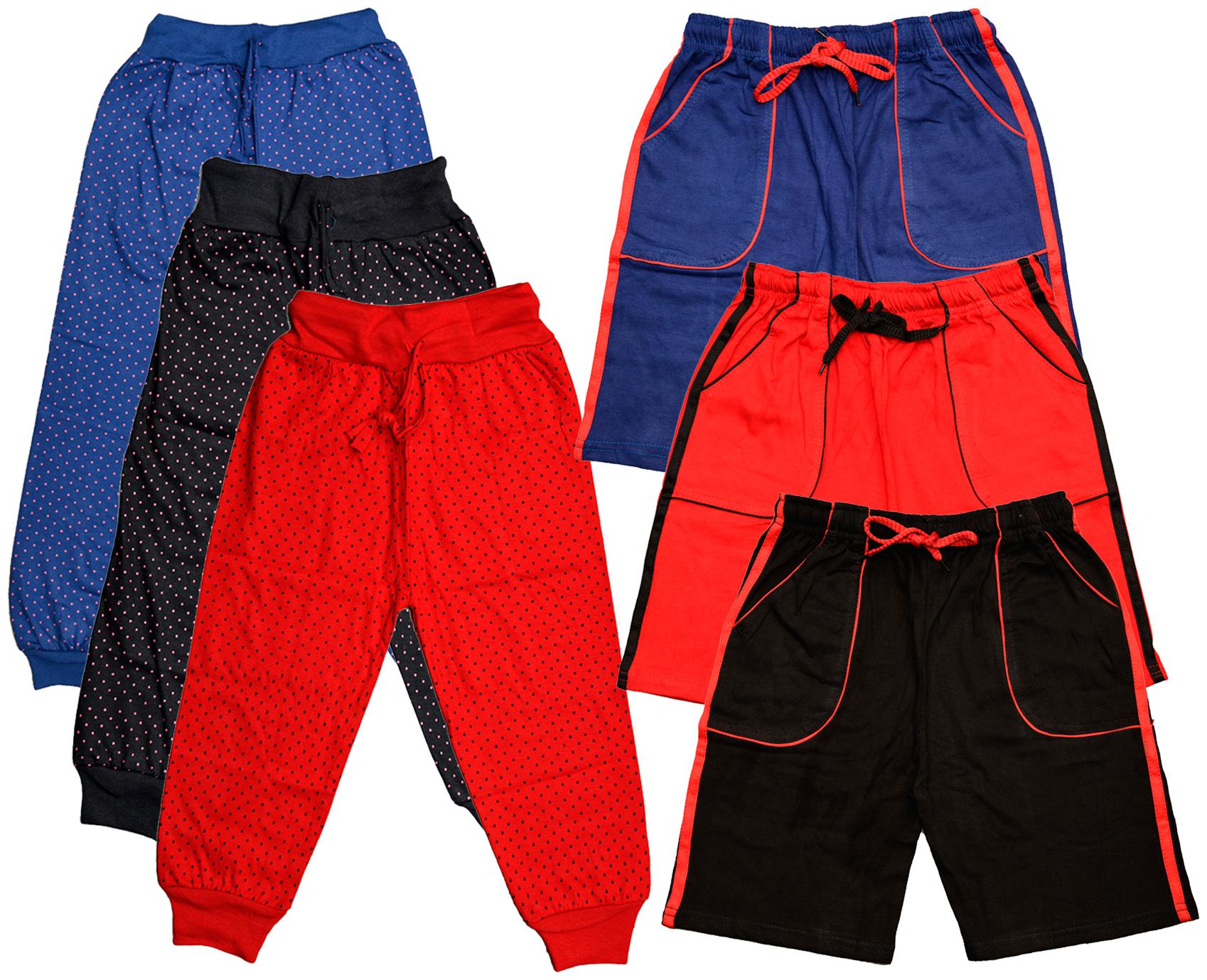 

KAVYA Boys Cotton Solid Capri and Shorts Bermuda (Pack of 6)(Multi)