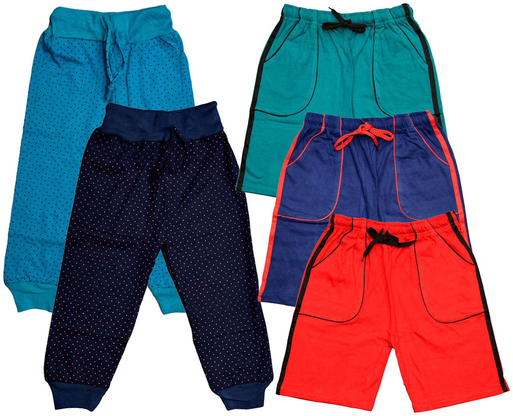 

KAVYA Boys Cotton Solid Capri and Shorts Bermuda (Pack of 5)(Multi)