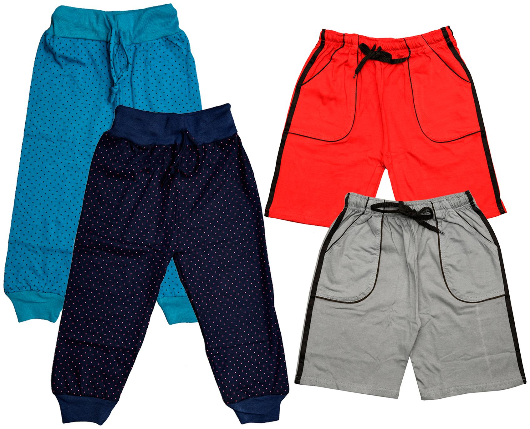 

KAVYA Boys Cotton Solid Capri and Shorts Bermuda (Pack of 4)(Multi)