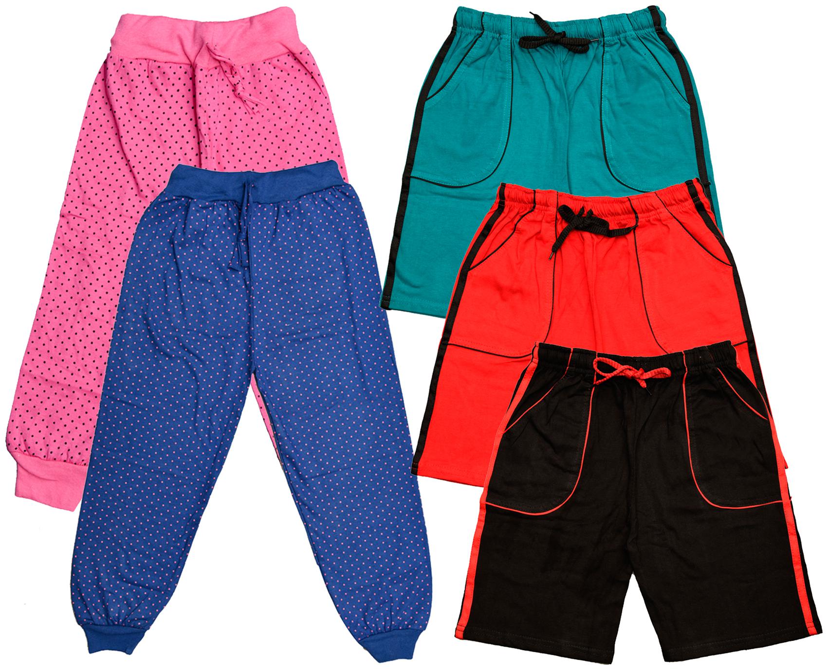 

KAVYA Boys Cotton Solid Capri and Shorts Bermuda (Pack of 5)(Multi)