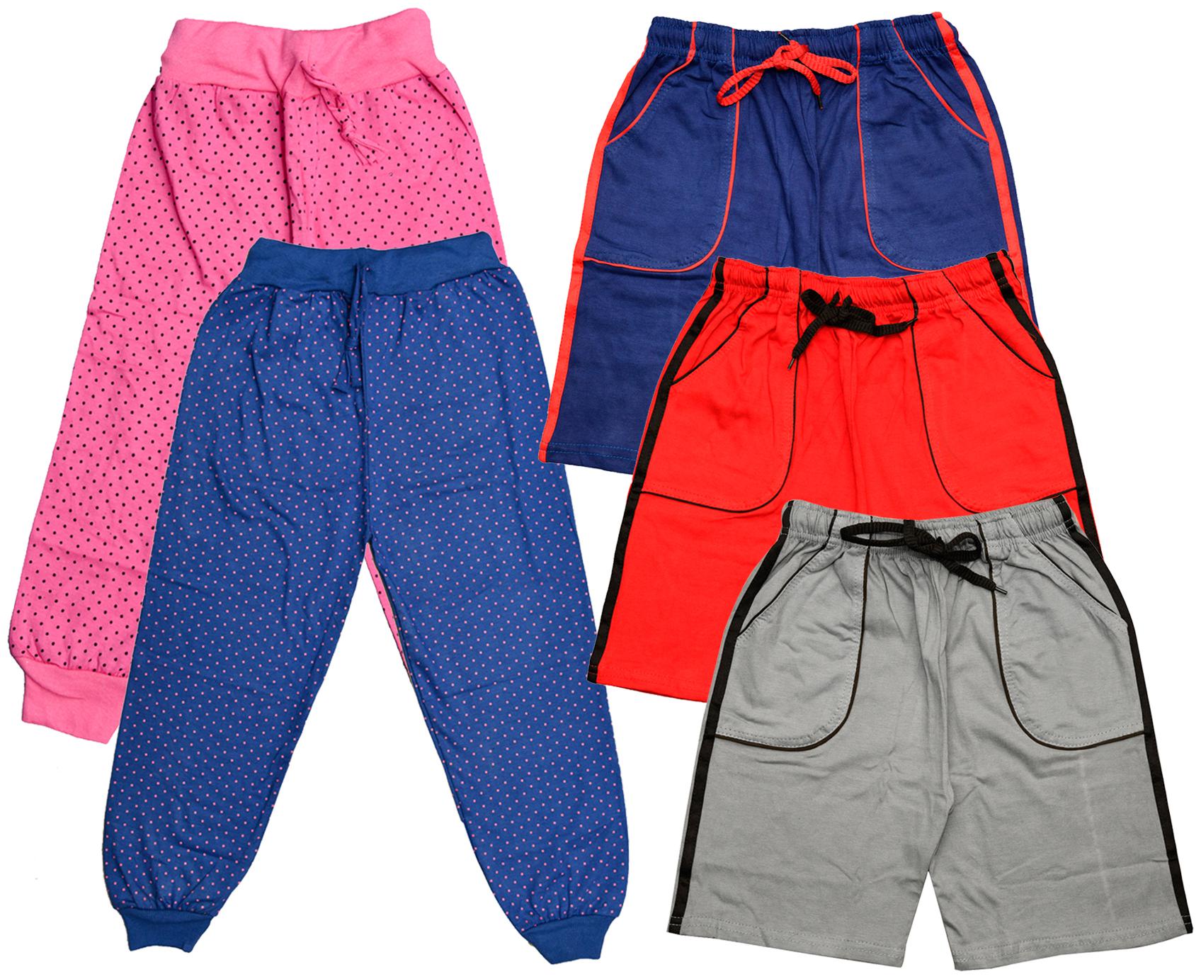 

KAVYA Boys Cotton Solid Capri and Shorts Bermuda (Pack of 5)(Multi)