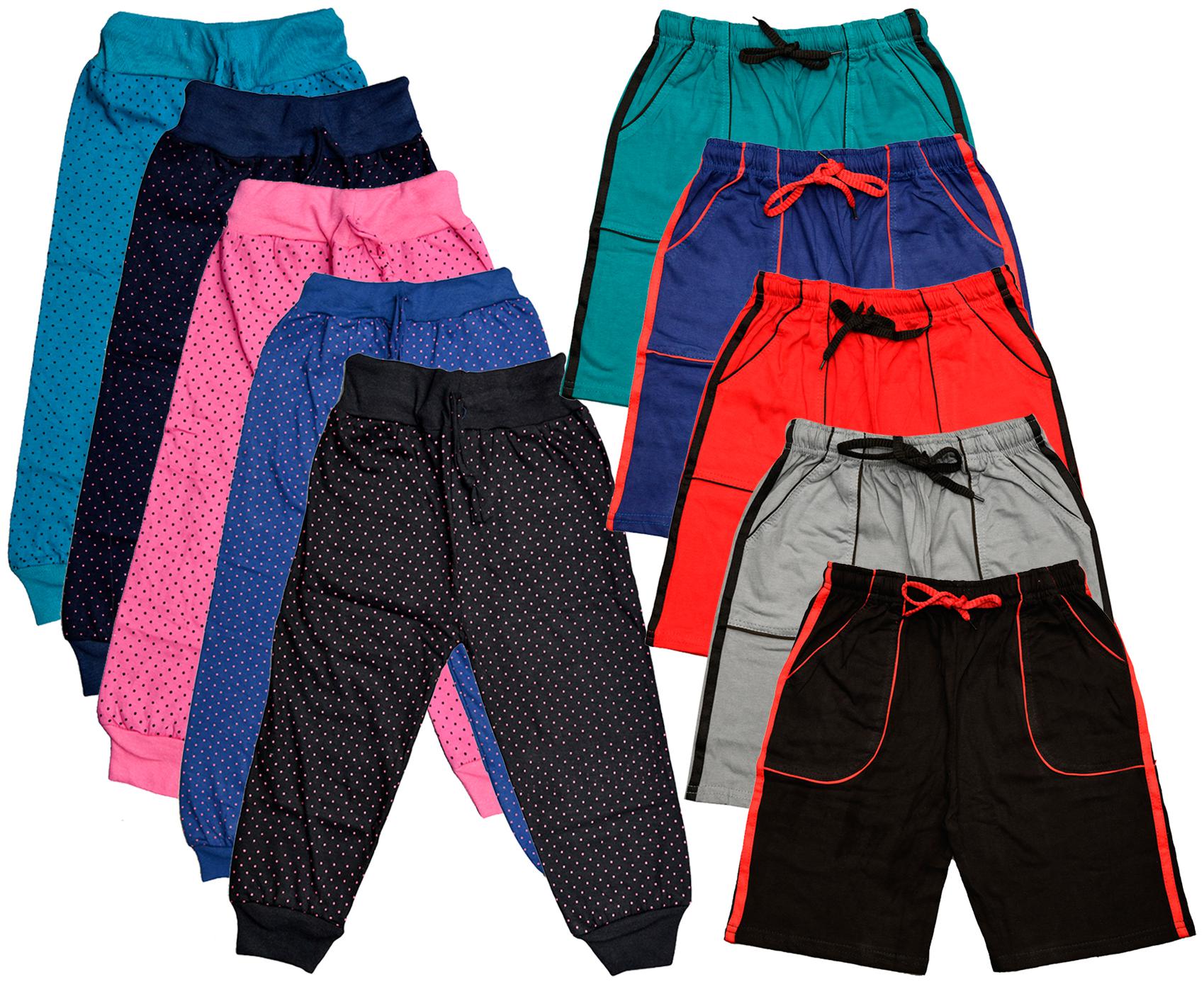 

KAVYA Boys Cotton Solid Capri and Shorts Bermuda (Pack of 10)(Multi)