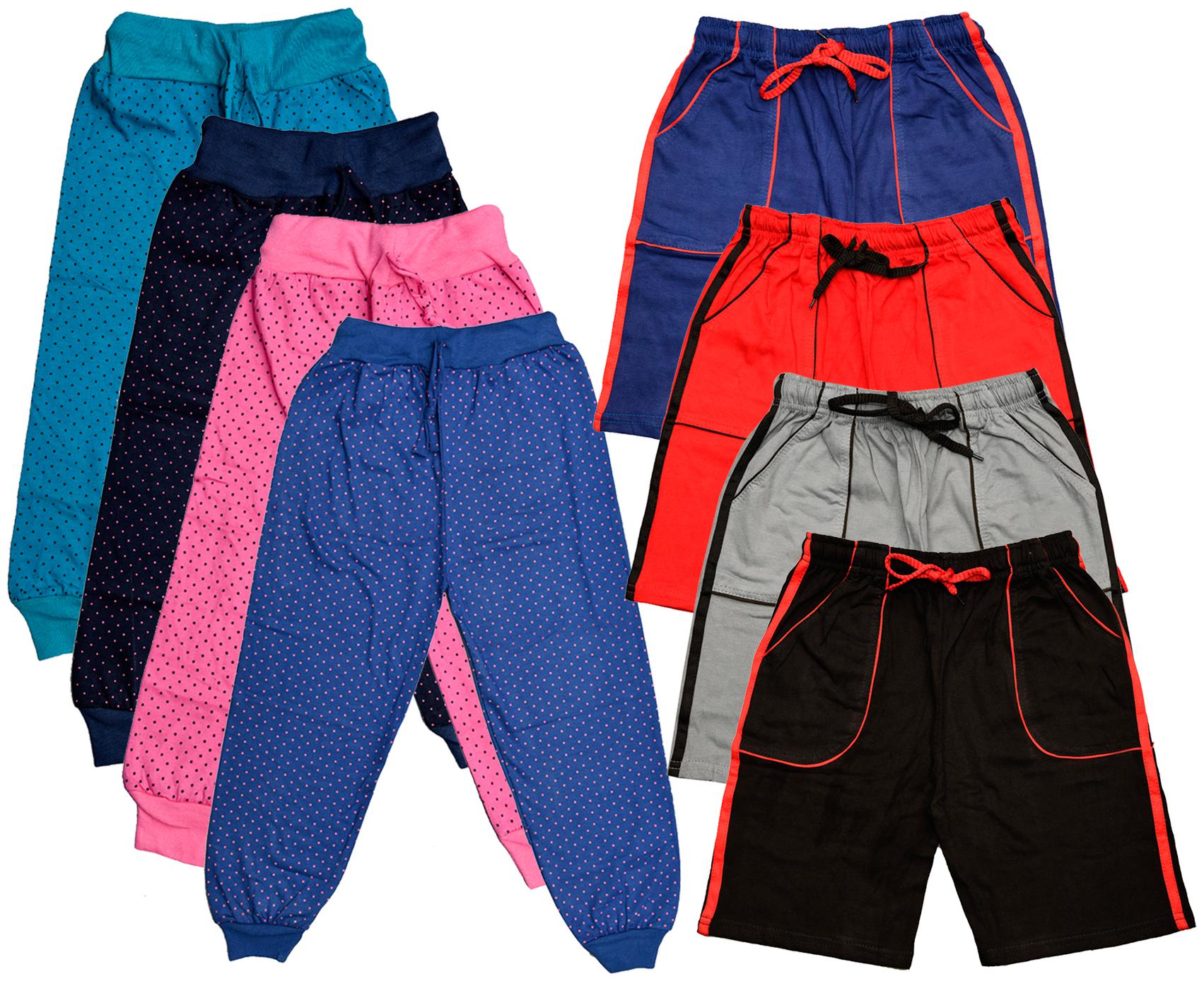 

KAVYA Boys Cotton Solid Capri and Shorts Bermuda (Pack of 8)(Multi)