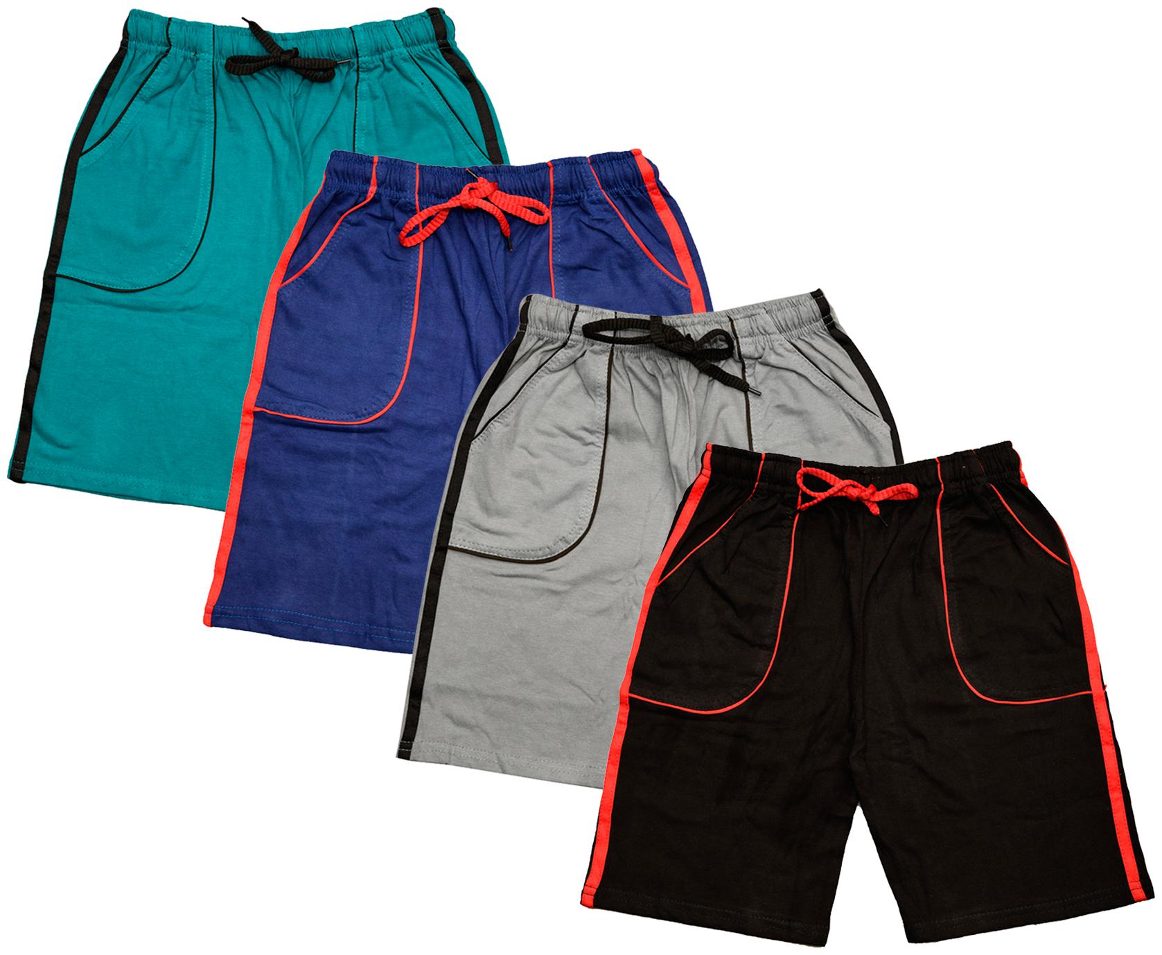 

KAVYA Boys Cotton Solid Shorts Bermuda (Pack of 4) (Multi)