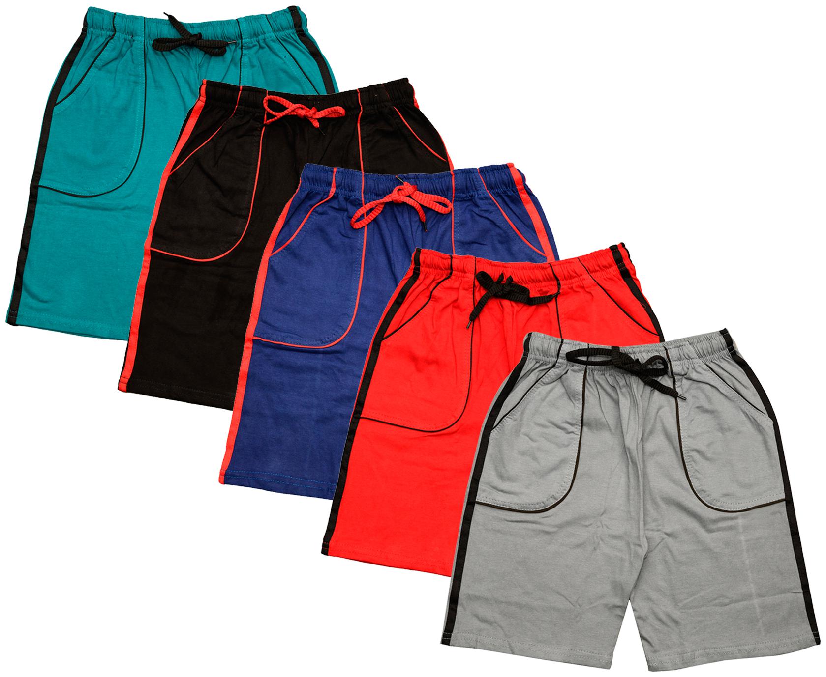 

KAVYA Boys Cotton Solid Shorts Bermuda (Pack of 5) (Multi)