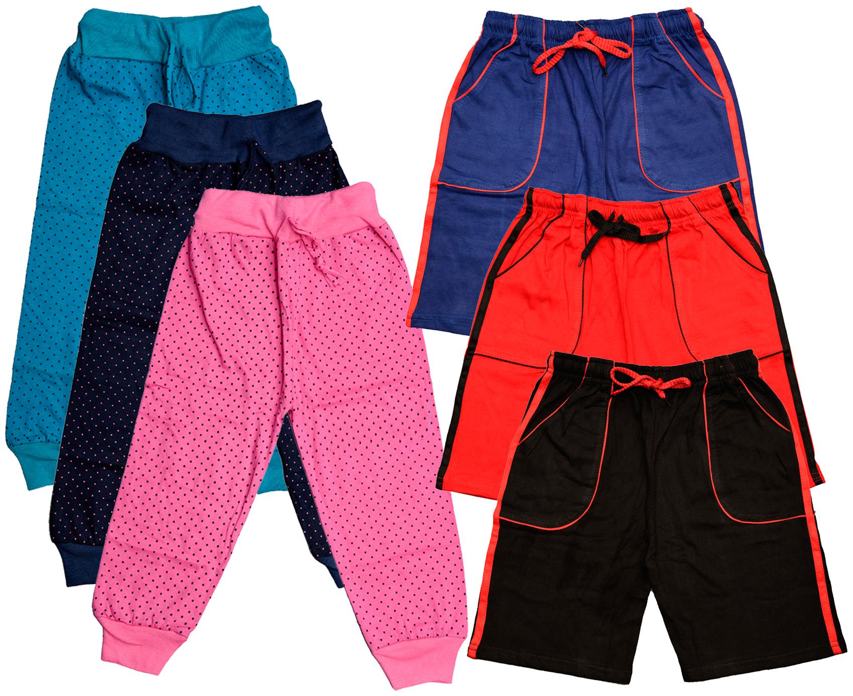 

KAVYA Boys Cotton Solid Capri and Shorts Bermuda (Pack of 6)(Multi)
