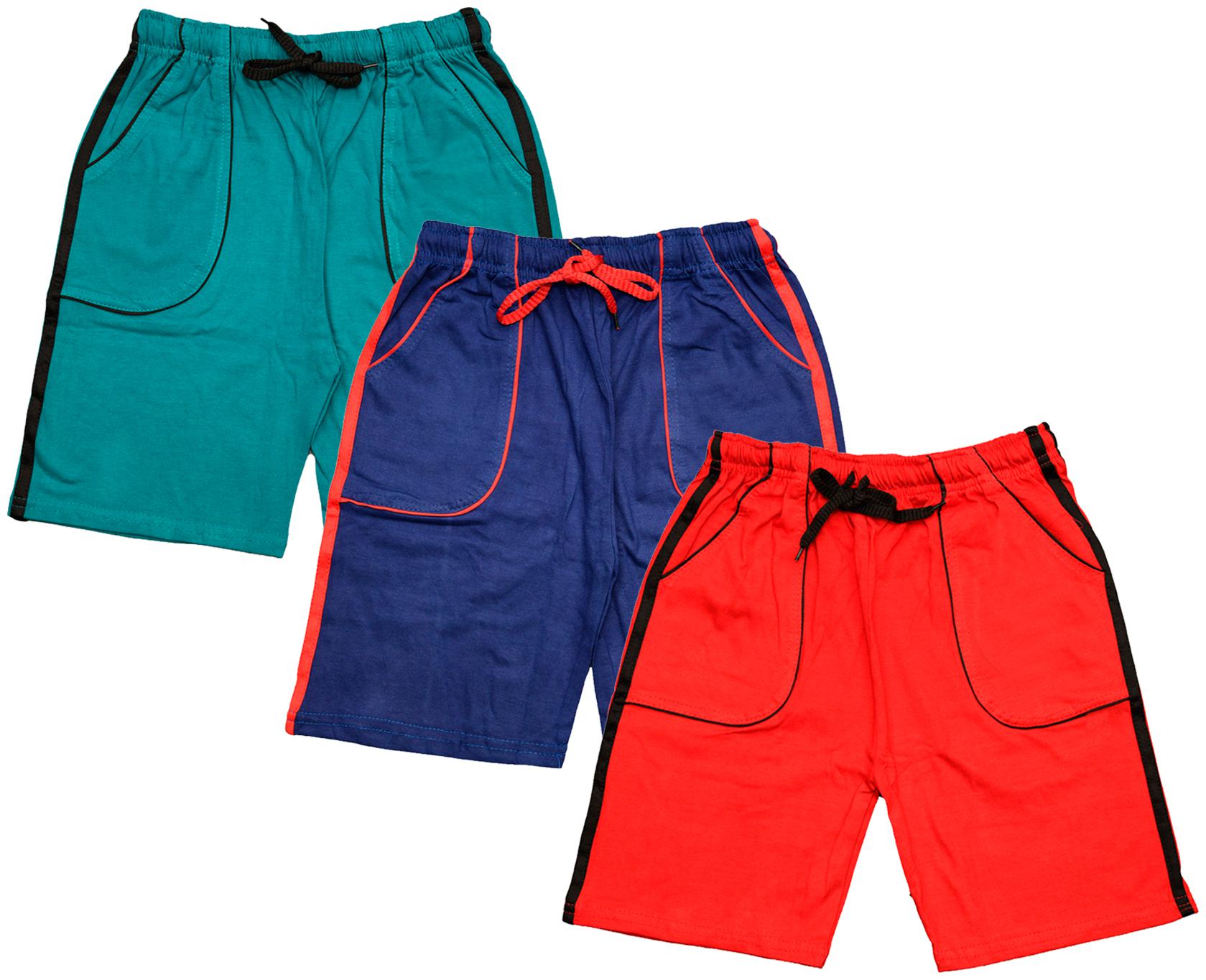 

KAVYA Boys Cotton Solid Shorts Bermuda (Pack of 3) (Multi)