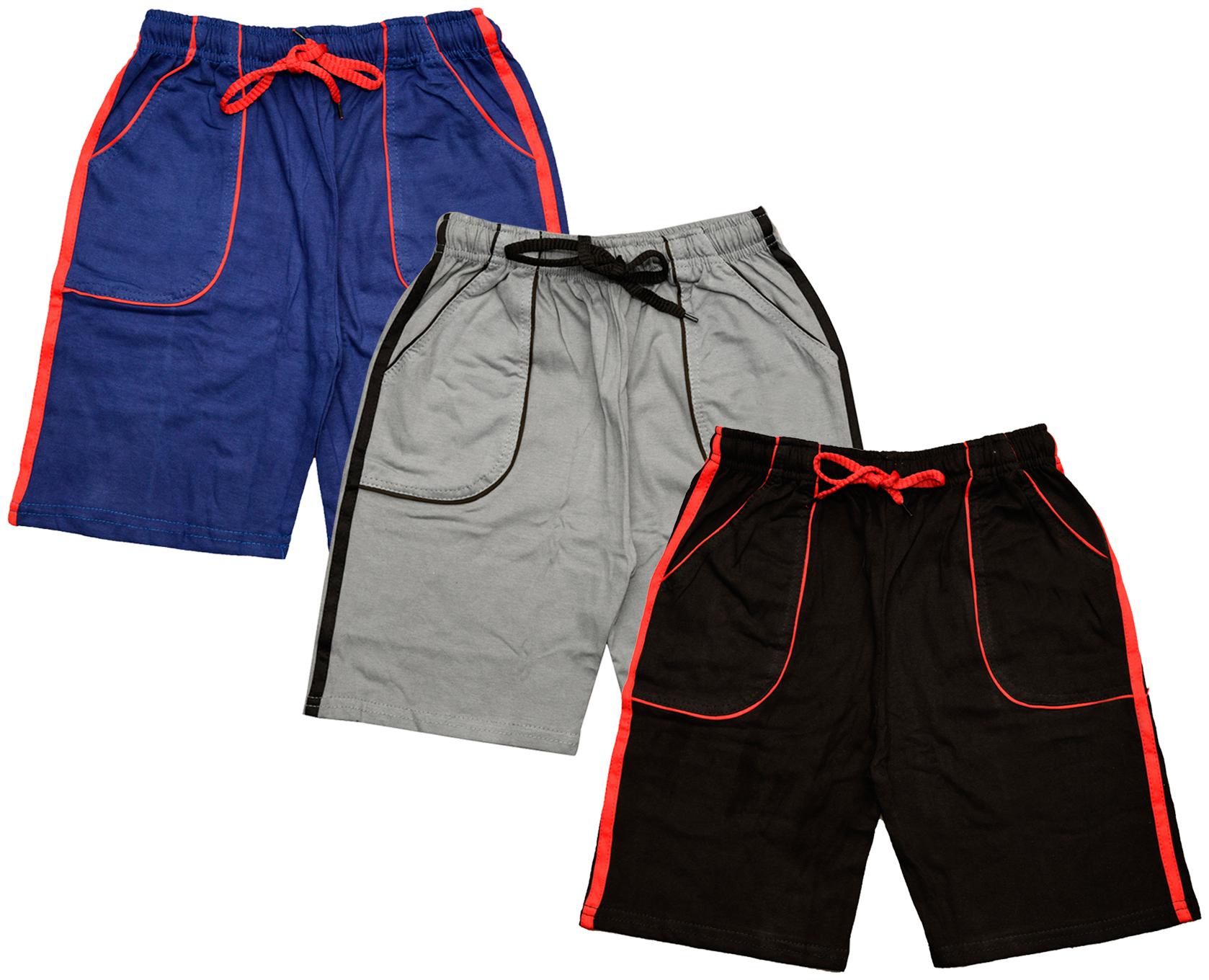 

KAVYA Boys Cotton Solid Shorts Bermuda (Pack of 3) (Multi)