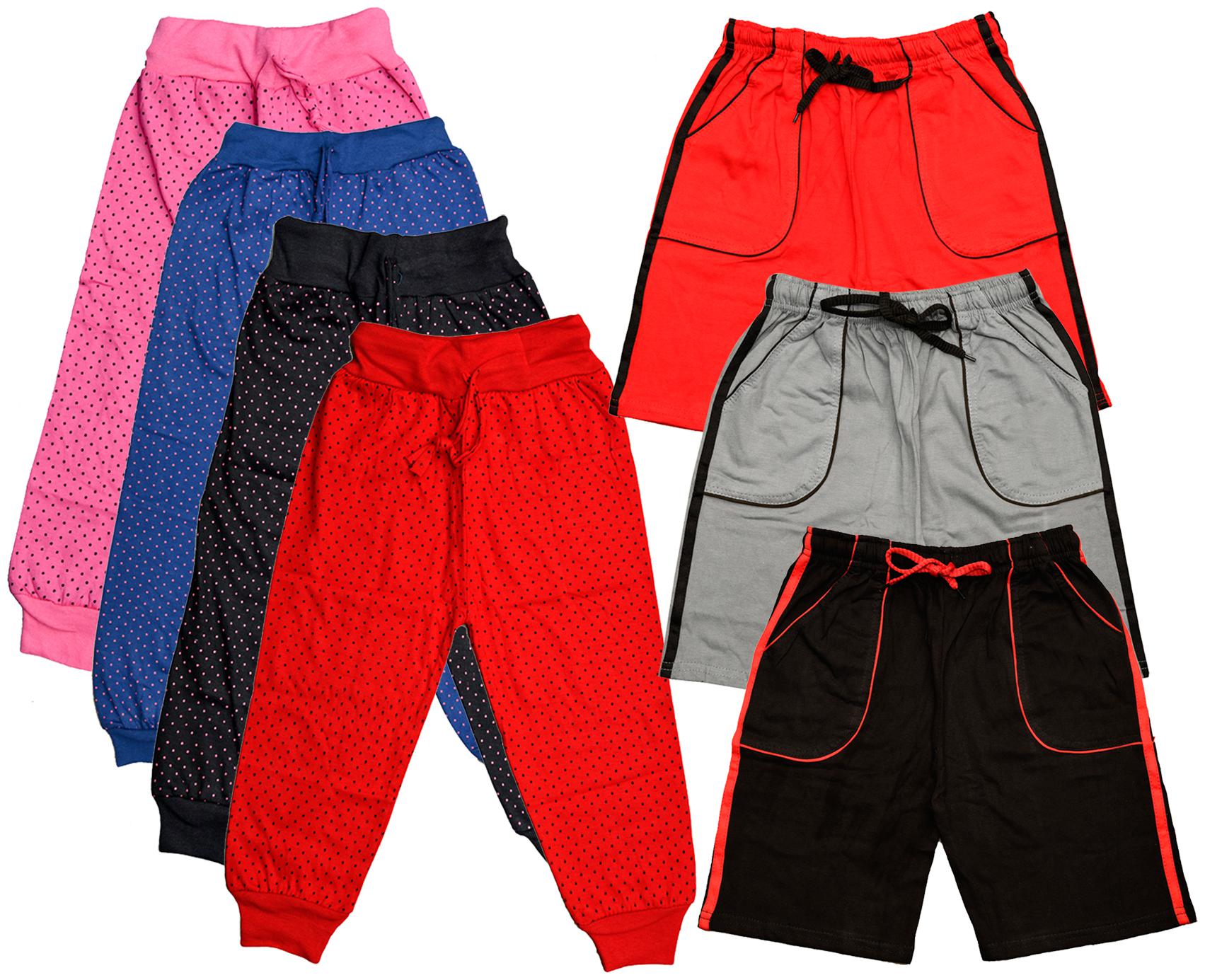 

KAVYA Boys Cotton Solid Capri and Shorts Bermuda (Pack of 7)(Multi)