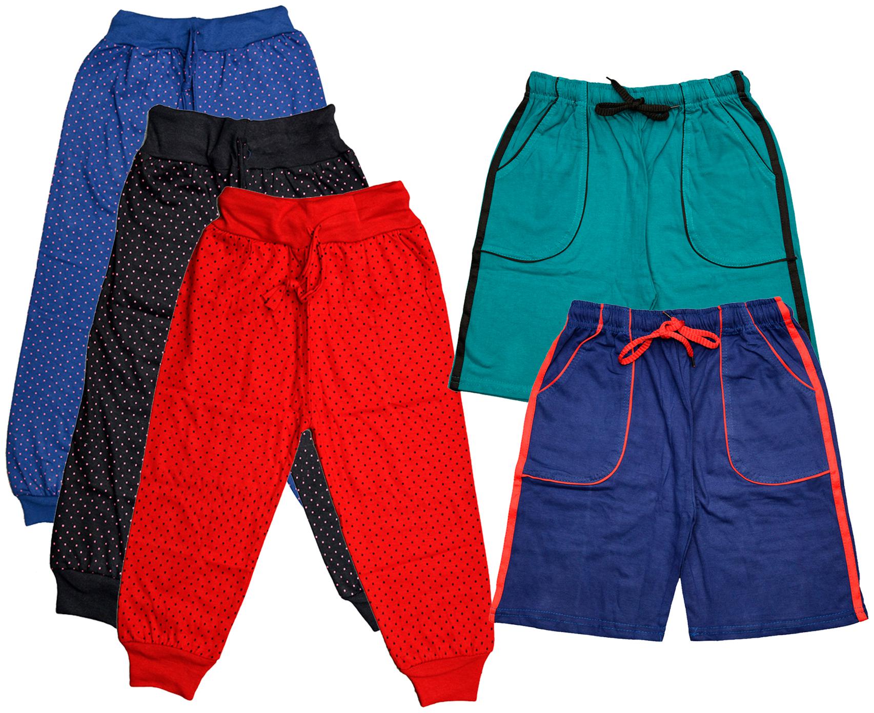 

KAVYA Boys Cotton Solid Capri and Shorts Bermuda (Pack of 5)(Multi)