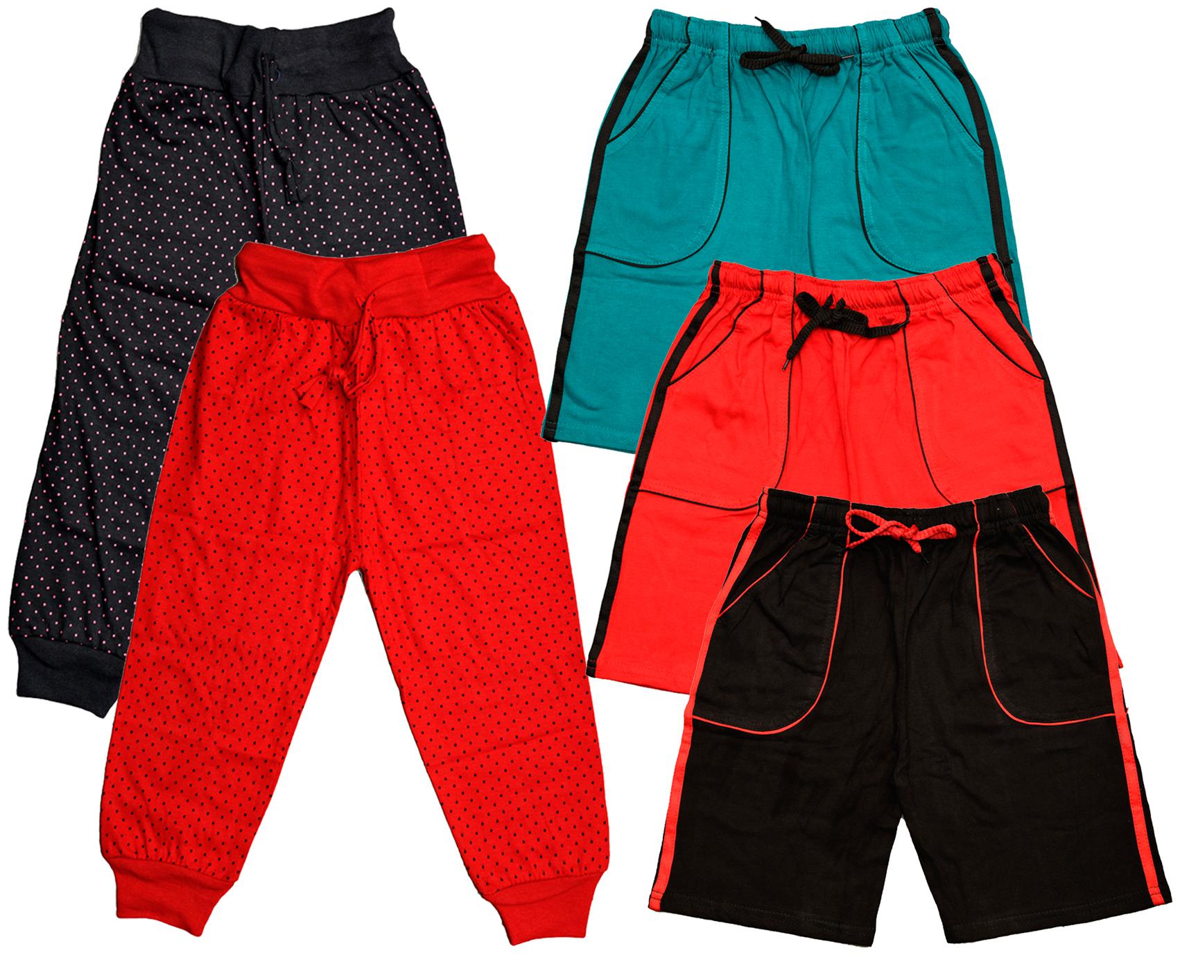 

KAVYA Boys Cotton Solid Capri and Shorts Bermuda (Pack of 5)(Multi)