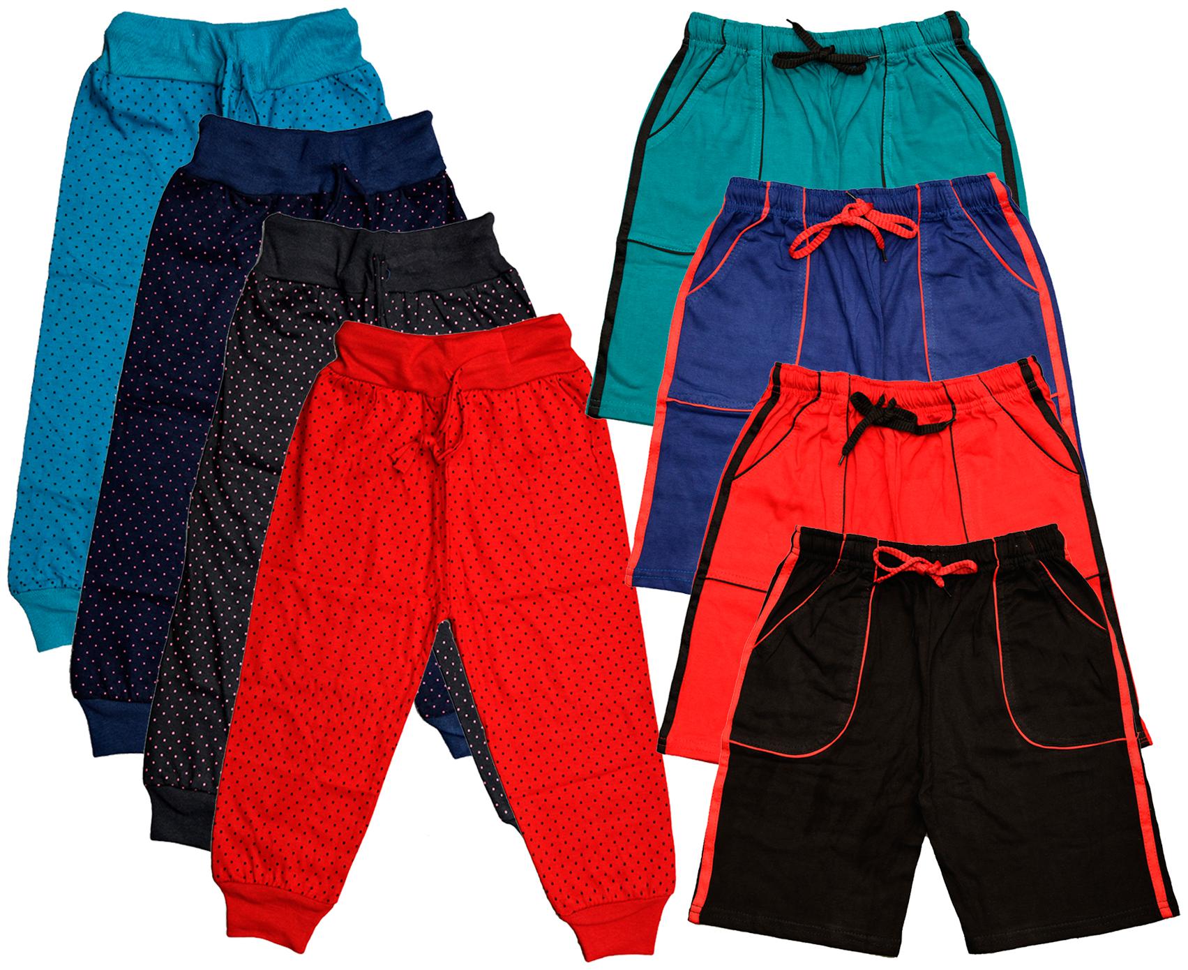 

KAVYA Boys Cotton Solid Capri and Shorts Bermuda (Pack of 8)(Multi)
