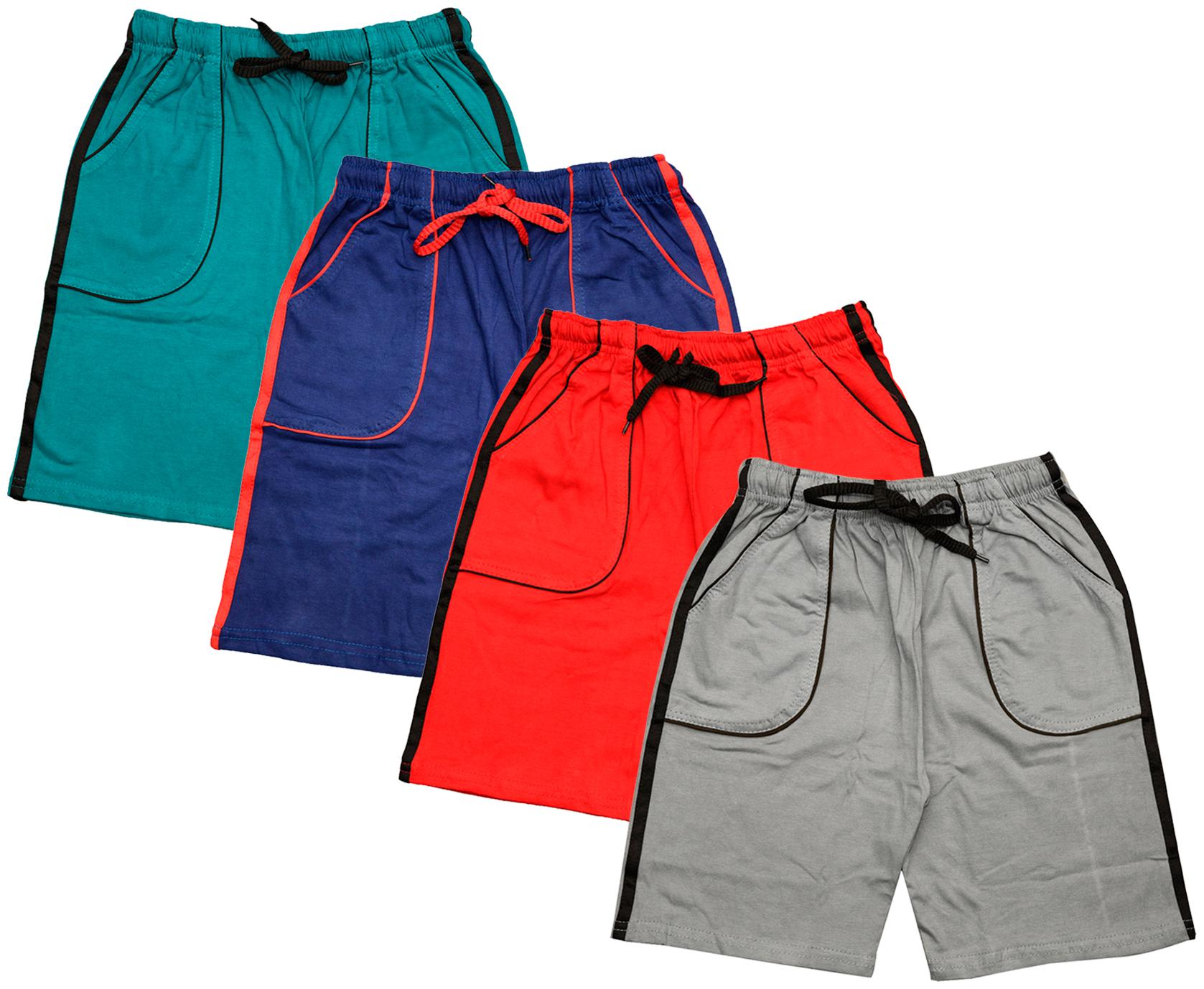

KAVYA Boys Cotton Solid Shorts Bermuda (Pack of 4) (Multi)