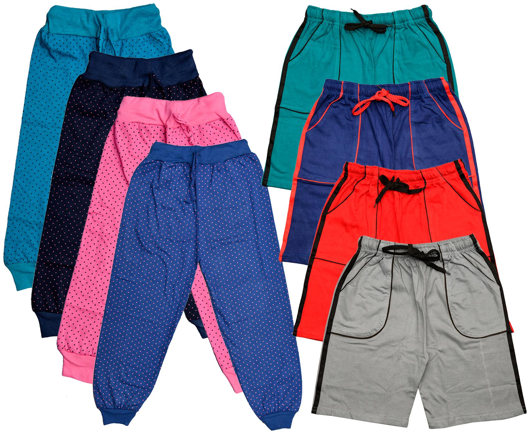 

KAVYA Boys Cotton Solid Capri and Shorts Bermuda (Pack of 8)(Multi)