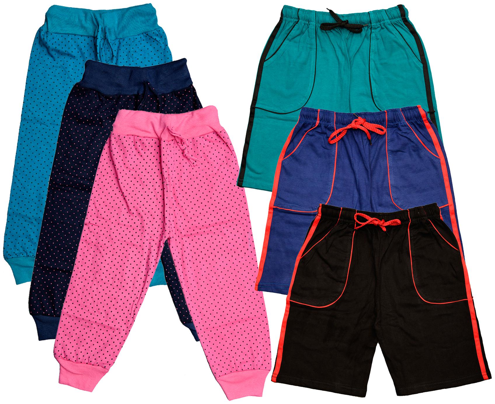 

KAVYA Boys Cotton Solid Capri and Shorts Bermuda (Pack of 6)(Multi)