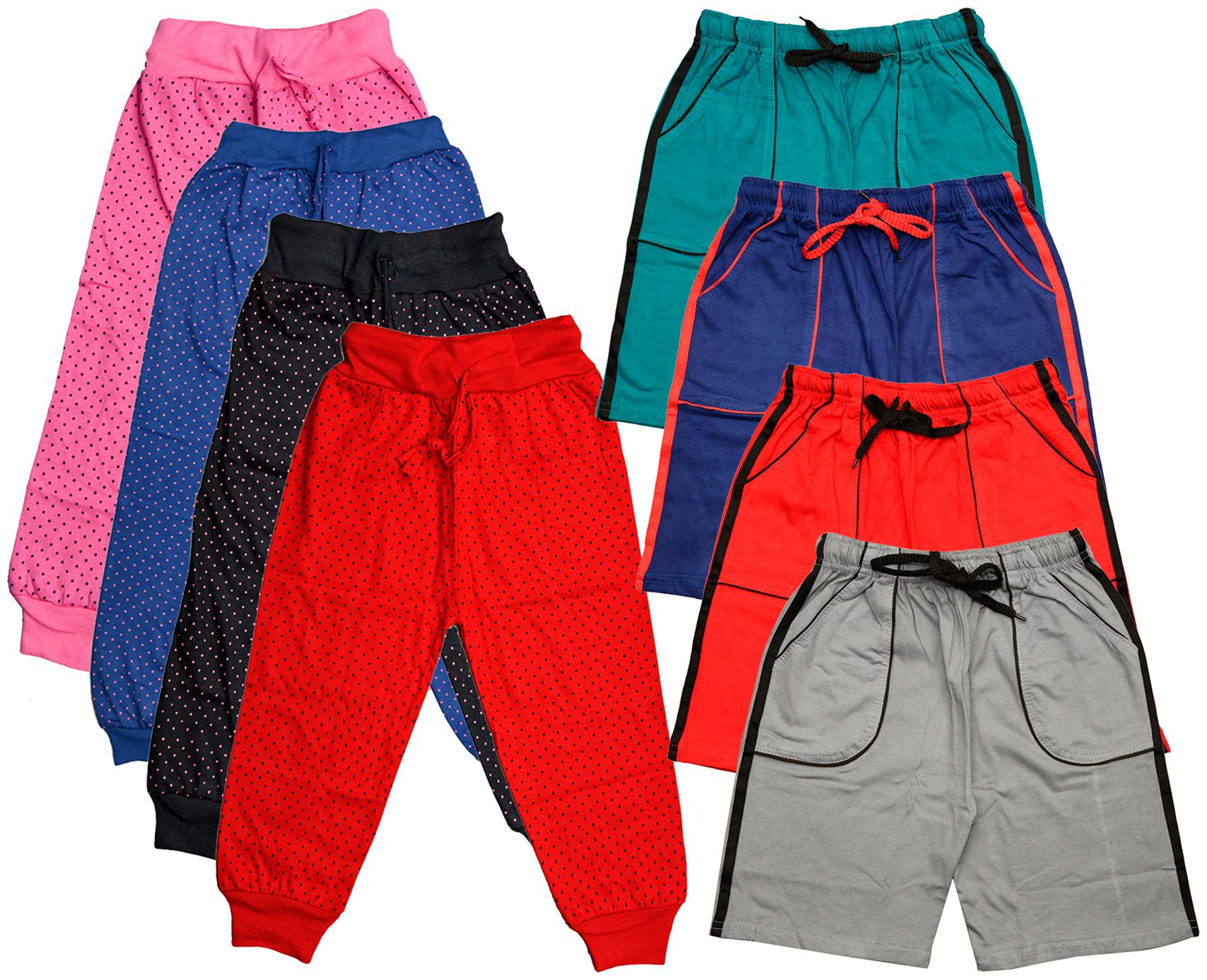 

KAVYA Boys Cotton Solid Capri and Shorts Bermuda (Pack of 8)(Multi)