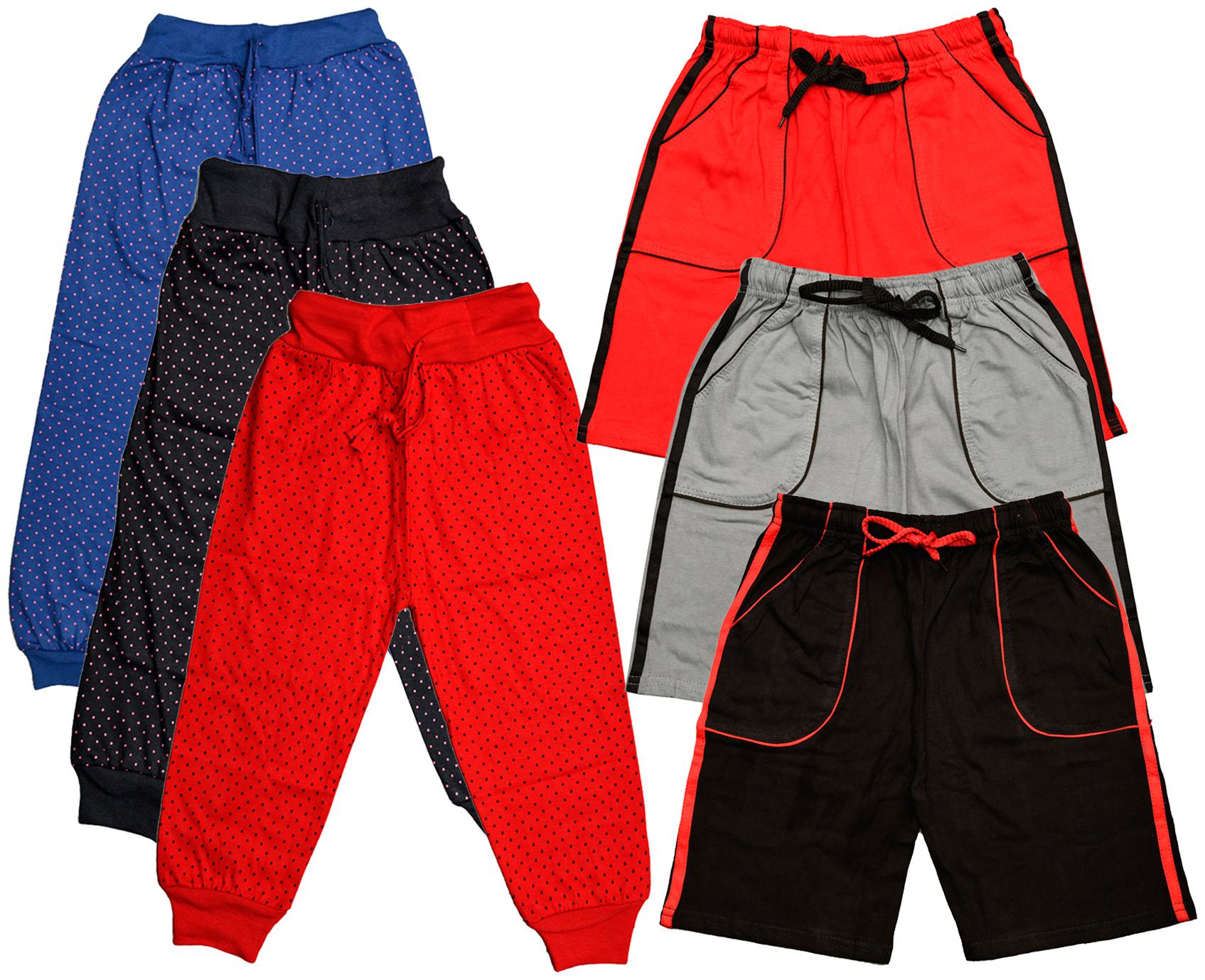 

KAVYA Boys Cotton Solid Capri and Shorts Bermuda (Pack of 6)(Multi)