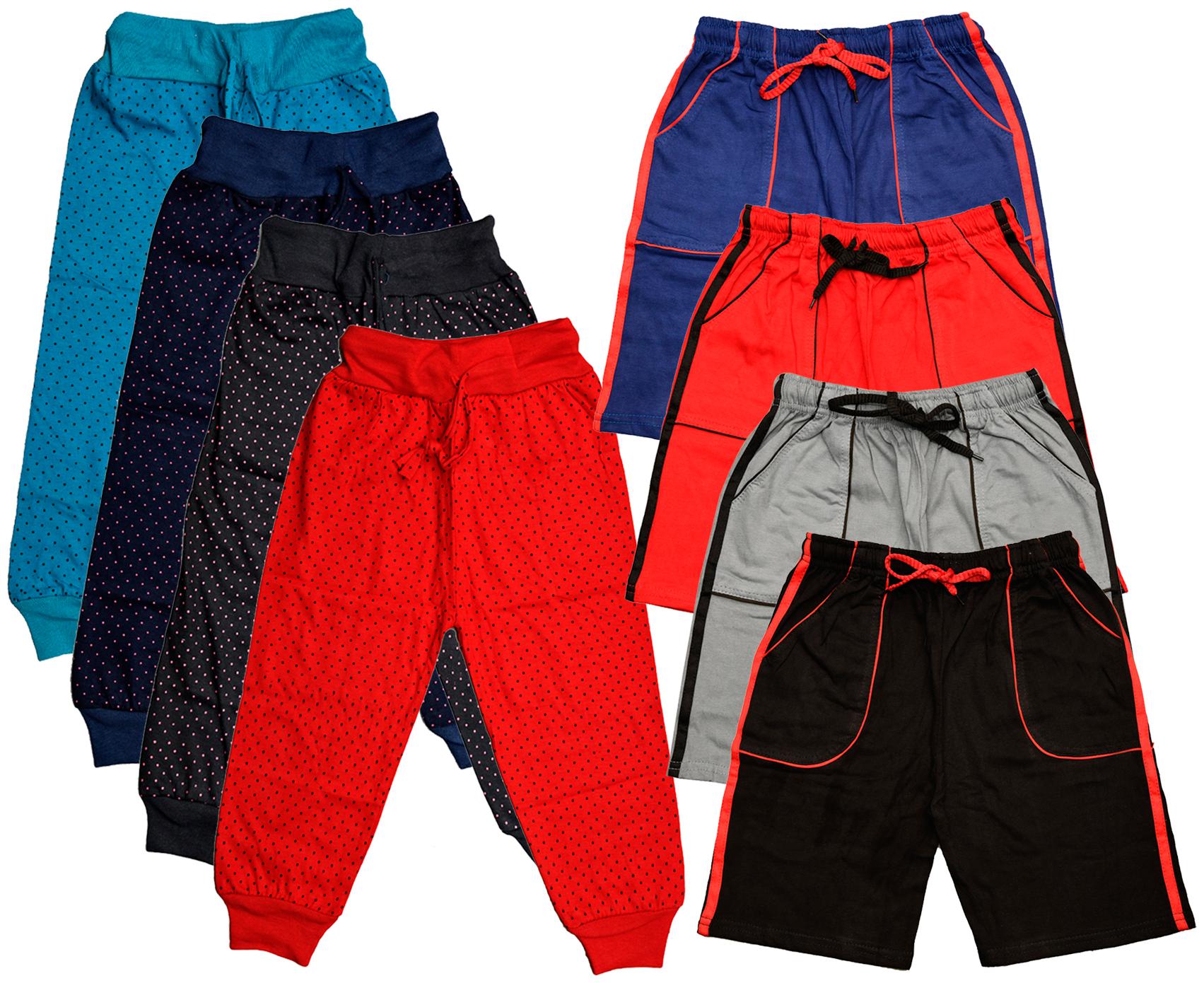 

KAVYA Boys Cotton Solid Capri and Shorts Bermuda (Pack of 8)(Multi)