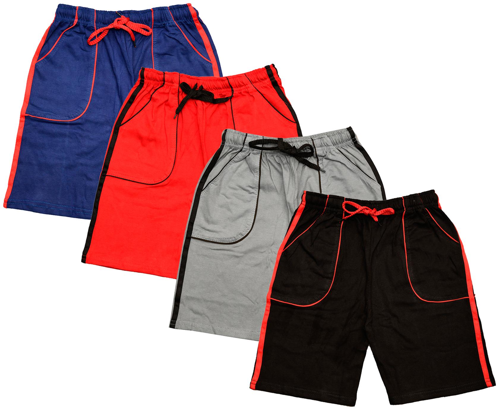 

KAVYA Boys Cotton Solid Shorts Bermuda (Pack of 4) (Multi)