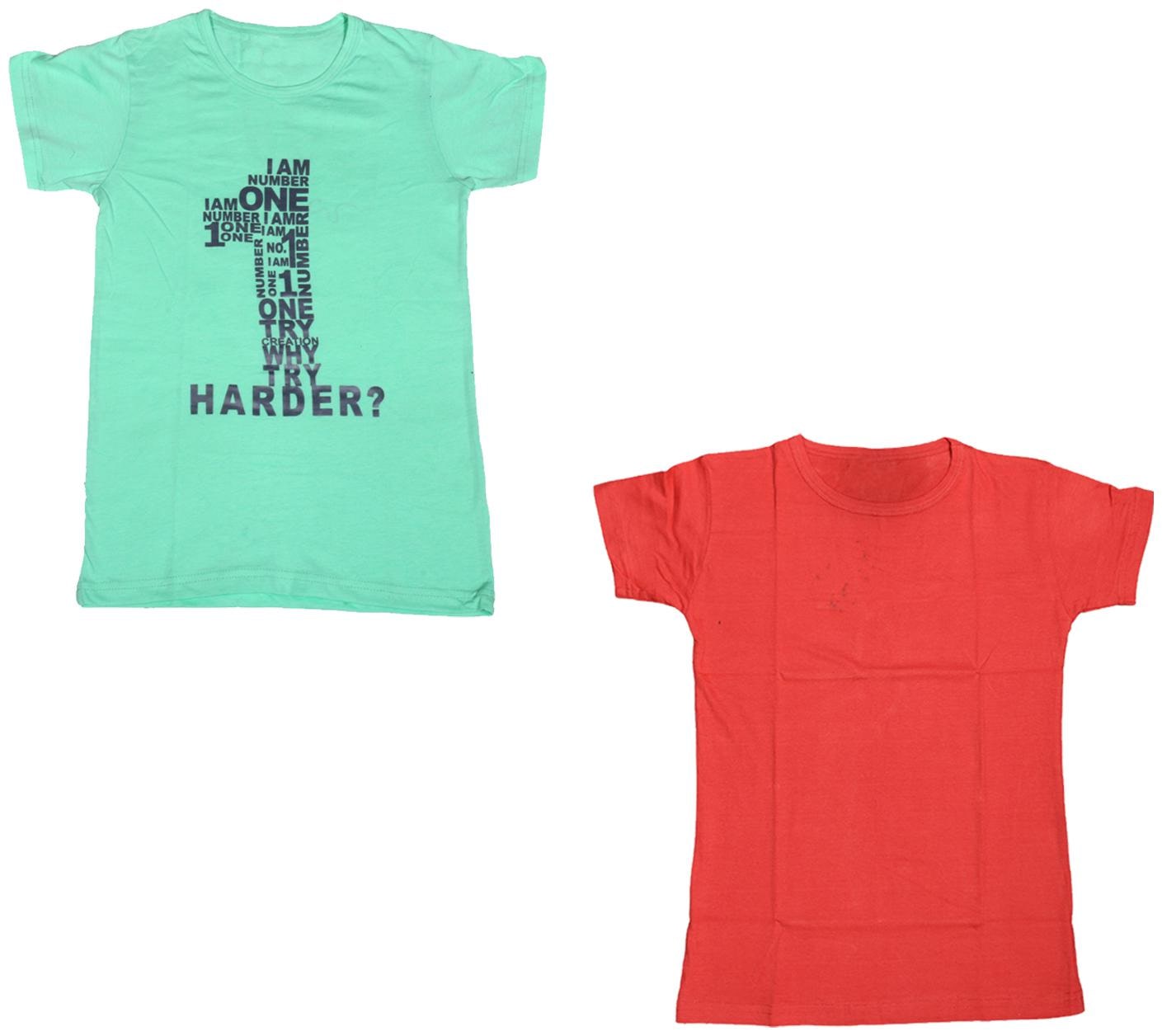 

Kavya Boy Cotton Printed T-shirt - Red Green
