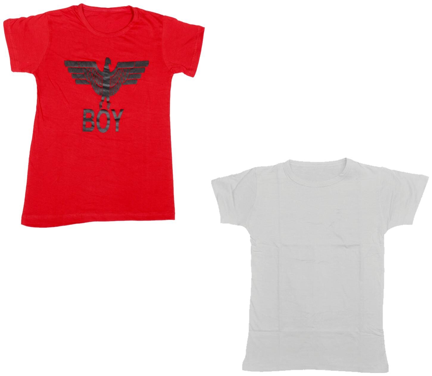 

Kavya Boy Cotton Printed T-shirt - Red White