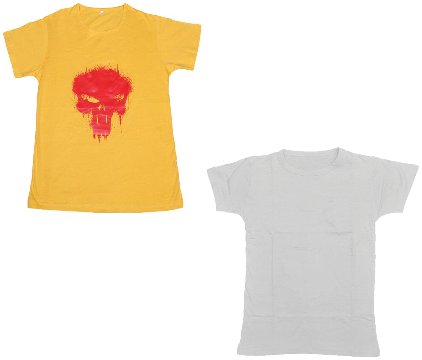 

Kavya Boy Cotton Printed T-shirt - White Yellow