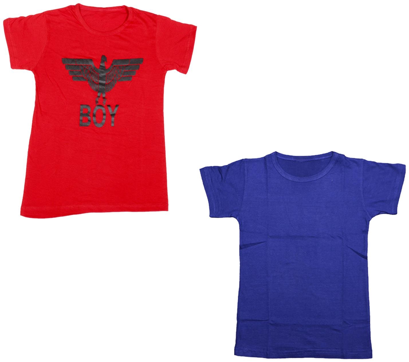 

Kavya Boy Cotton Printed T-shirt - Red Blue