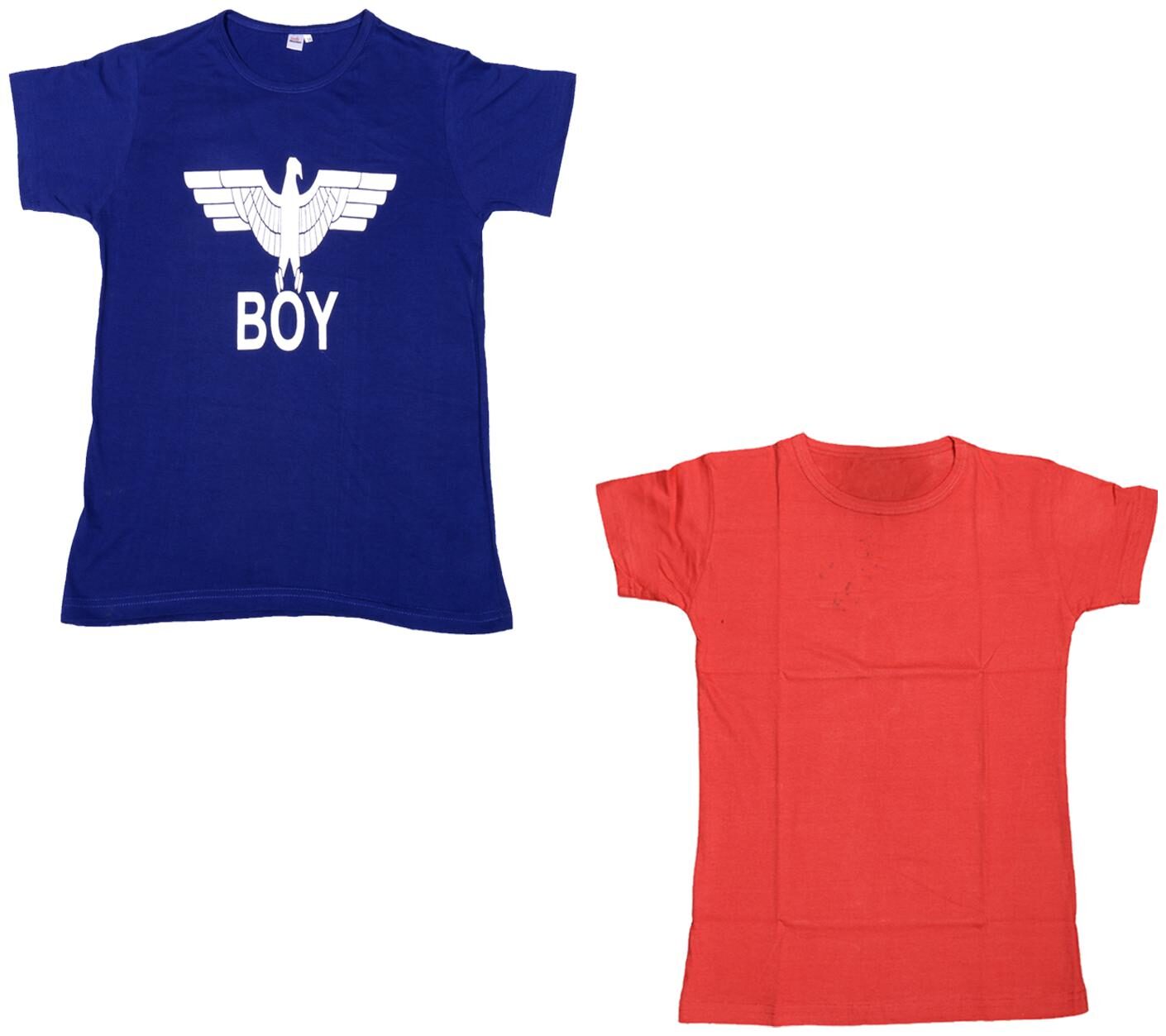 

Kavya Boy Cotton Printed T-shirt - Blue Red