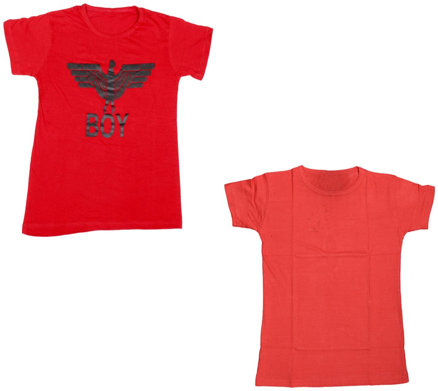 

Kavya Boy Cotton Printed T-shirt - Red