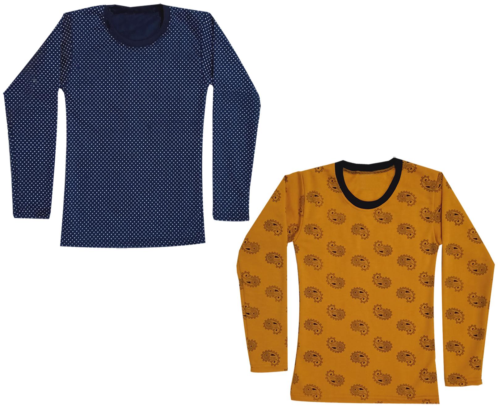 

Kavya Girl Wool Printed T shirt - Blue Yellow